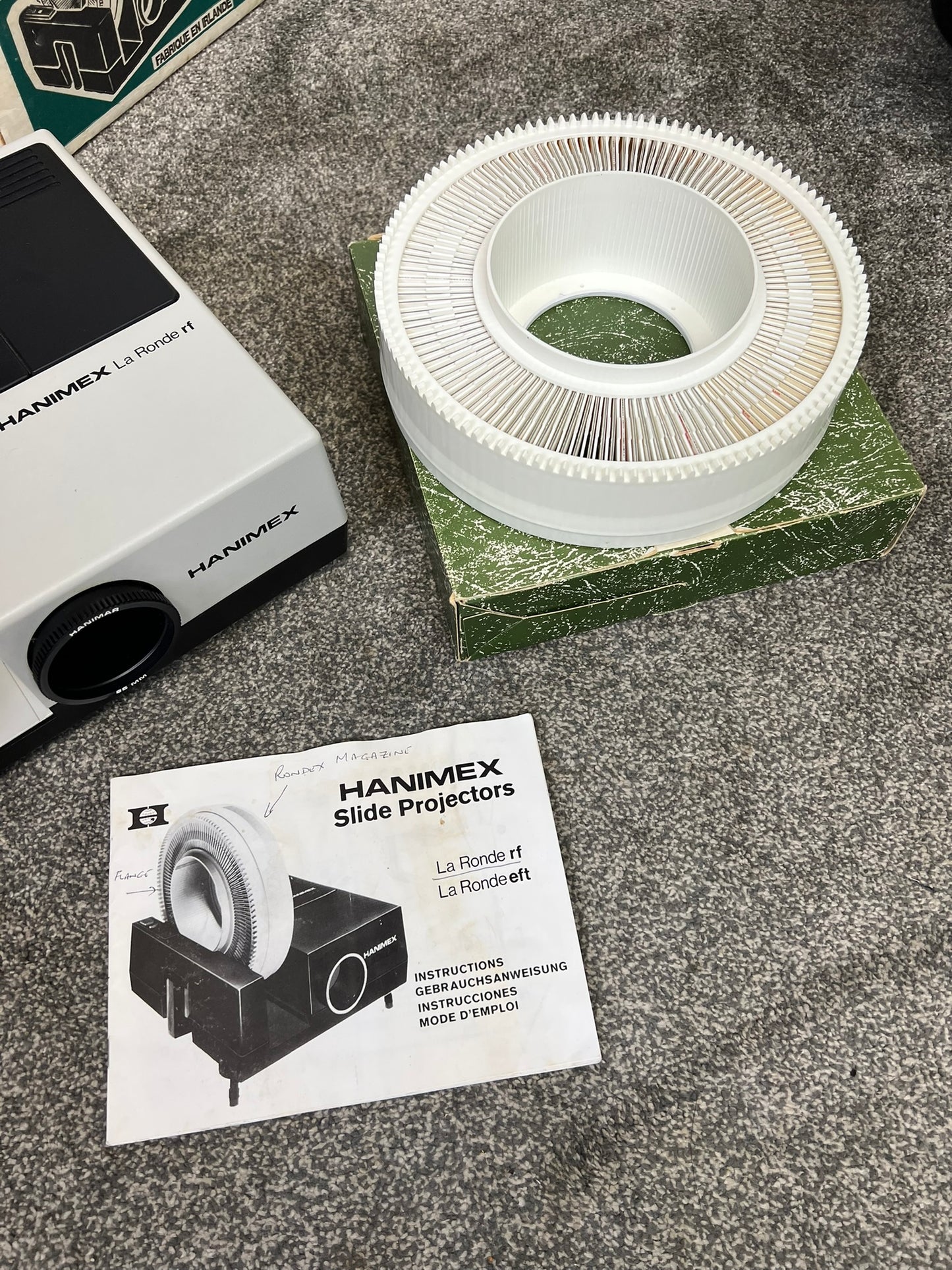 Vintage Hanimex La Ronde RF Slide Projector With Carousel & Box 50's Retro Decor