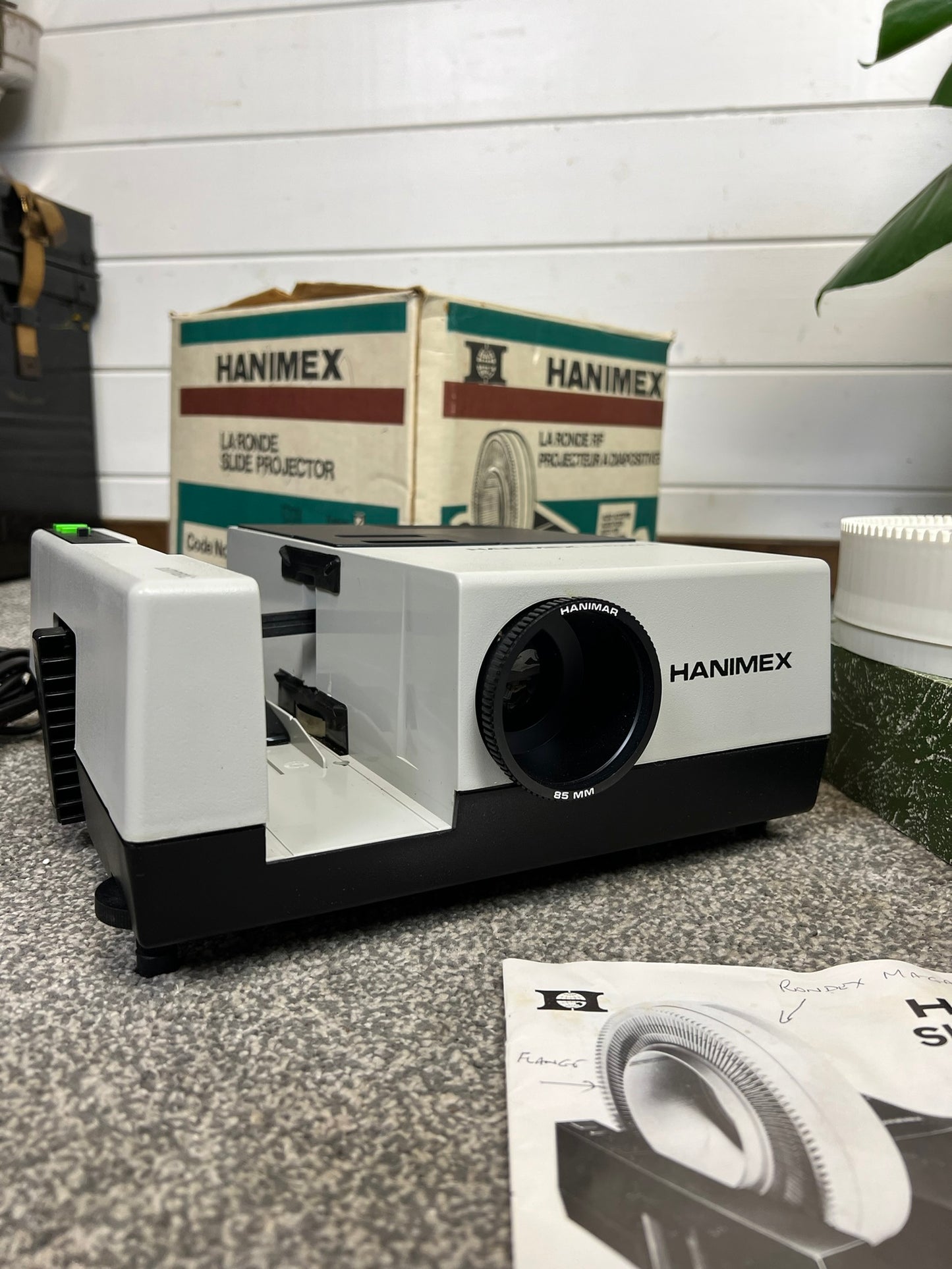 Vintage Hanimex La Ronde RF Slide Projector With Carousel & Box 50's Retro Decor