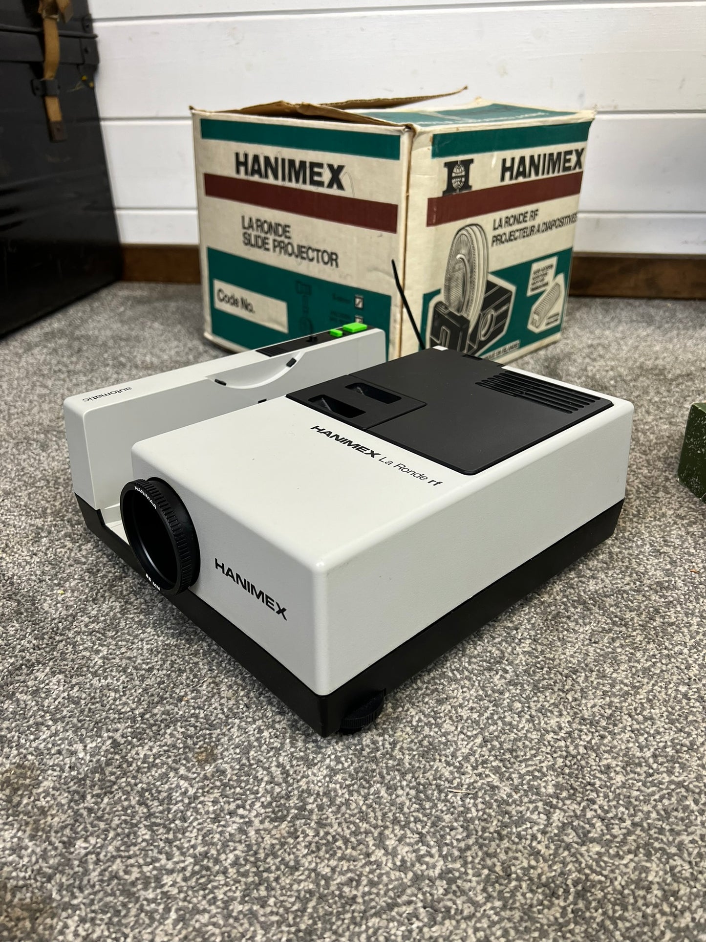 Vintage Hanimex La Ronde RF Slide Projector With Carousel & Box 50's Retro Decor
