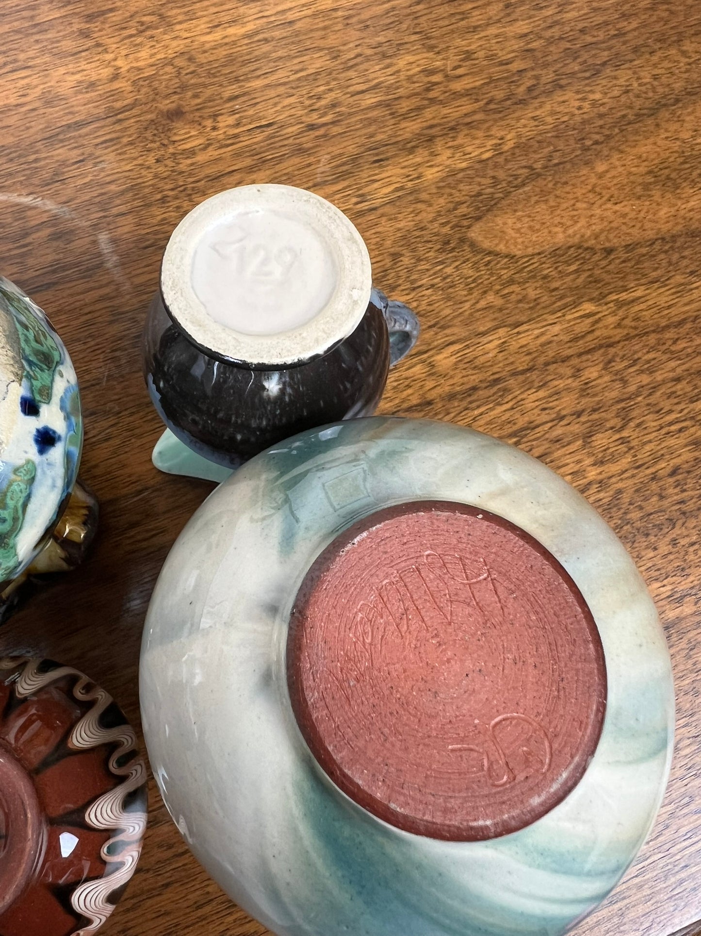 4x Small Vintage Art Pottery Vase Jug Cottage Home Decor Art Deco