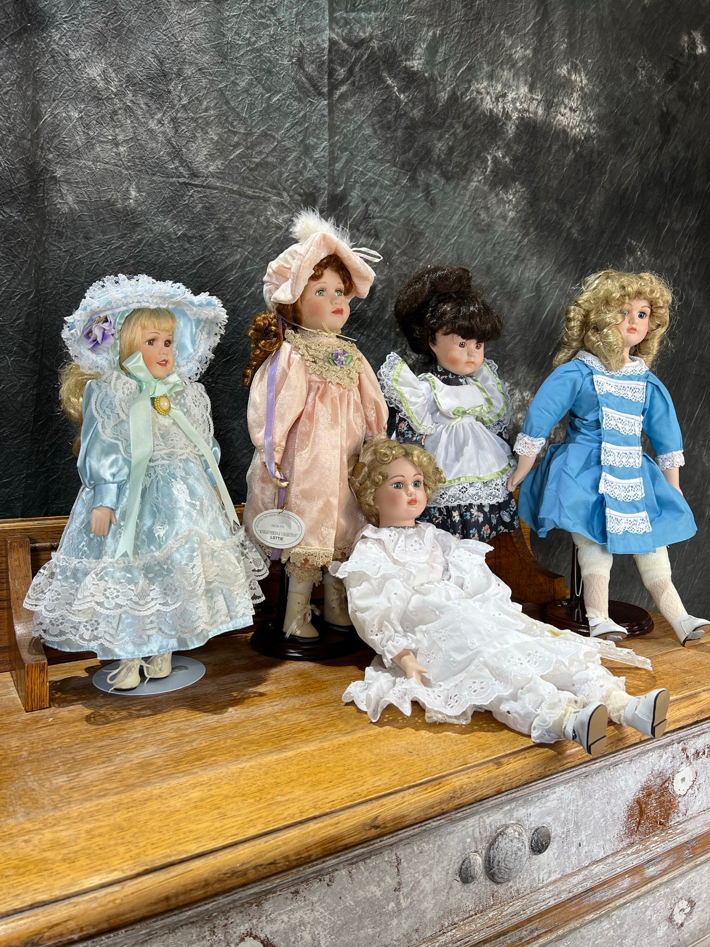 Vintage Porcelain Doll Collection x5 Job Lot Inc Knightsbridge Collection "Lottie"