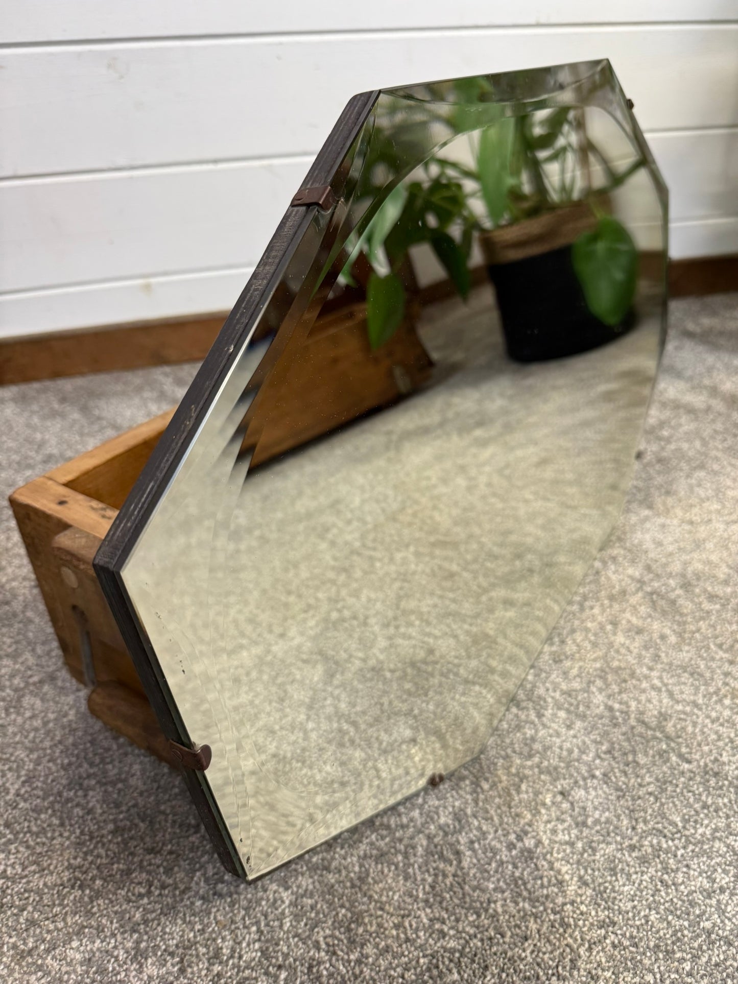 Vintage Art Deco Frameless Bevel Edge Wall Mirror Boho Art Nouveau Retro Home Decor