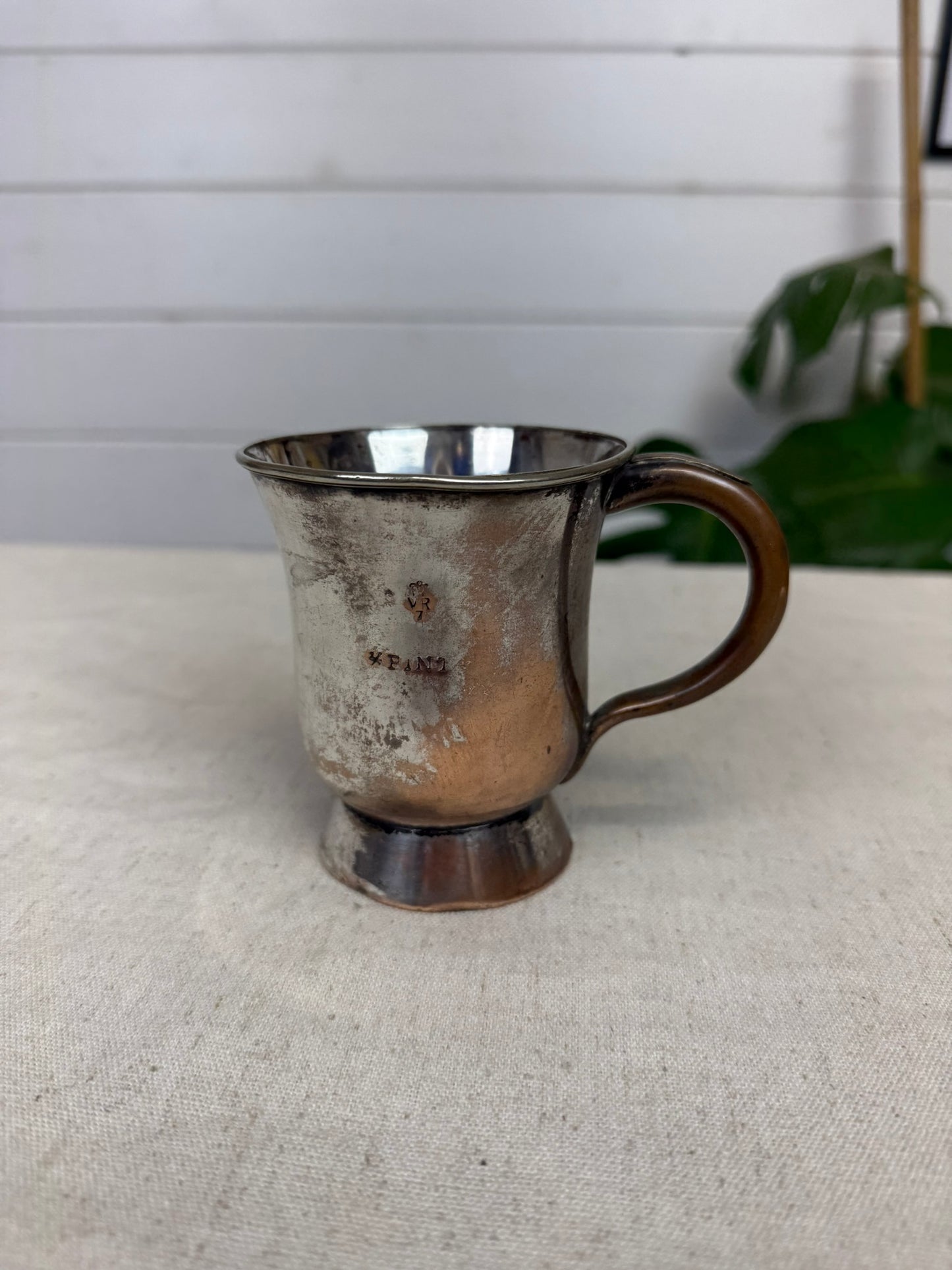 Antique Copper Half Pint Tankard Oldham Maker Late Askew Nottingham Collectible Tavern Decor
