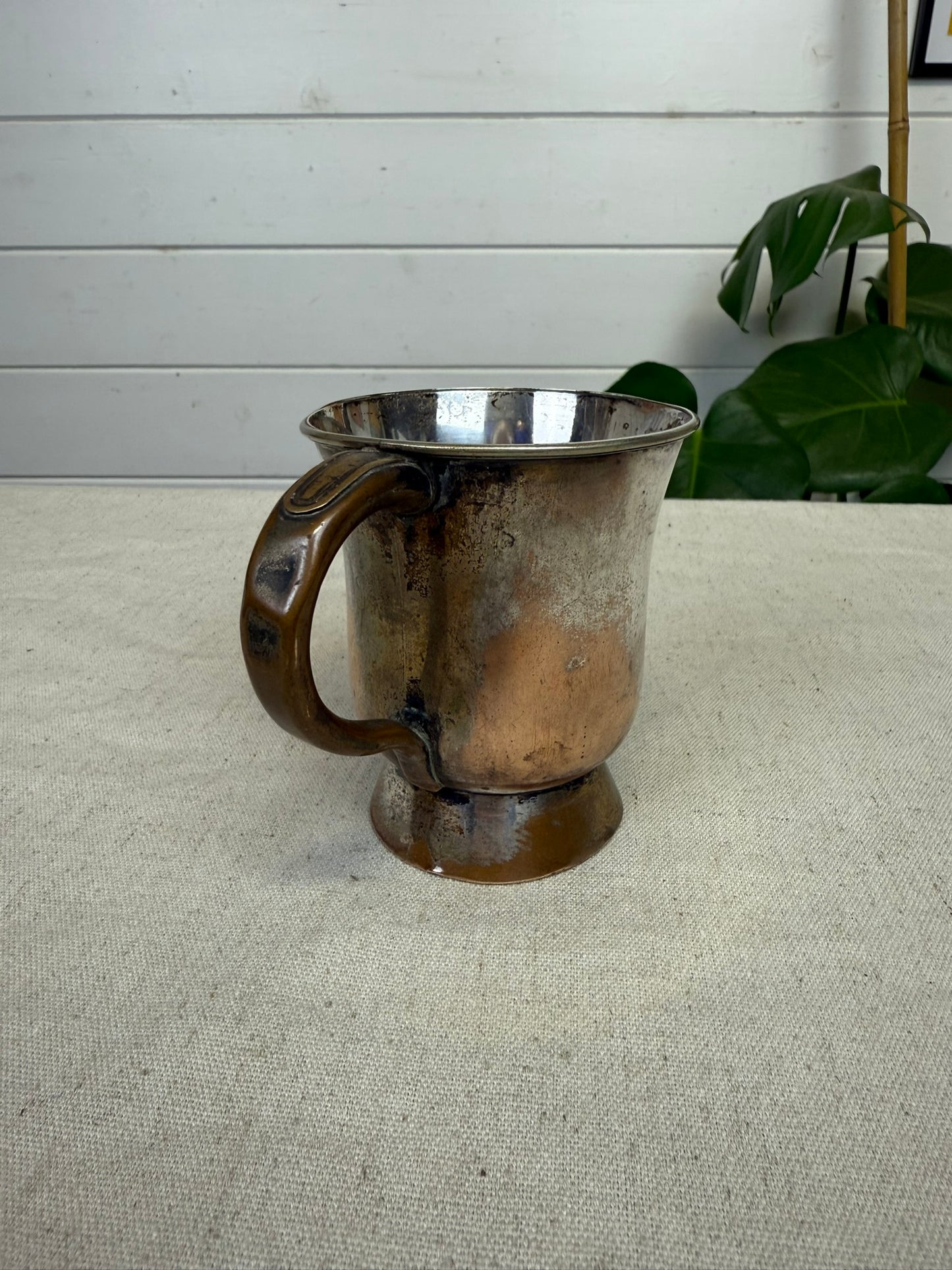 Antique Copper Half Pint Tankard Oldham Maker Late Askew Nottingham Collectible Tavern Decor