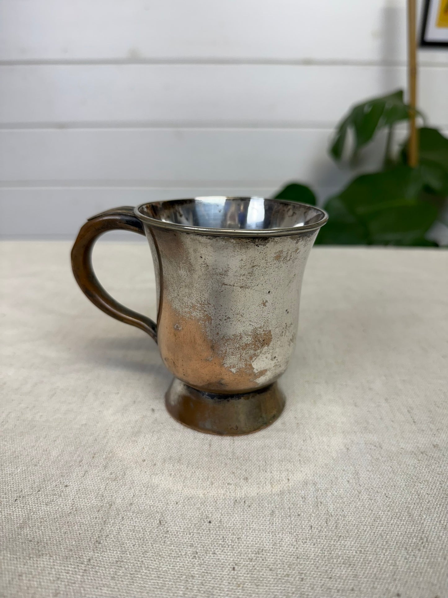 Antique Copper Half Pint Tankard Oldham Maker Late Askew Nottingham Collectible Tavern Decor