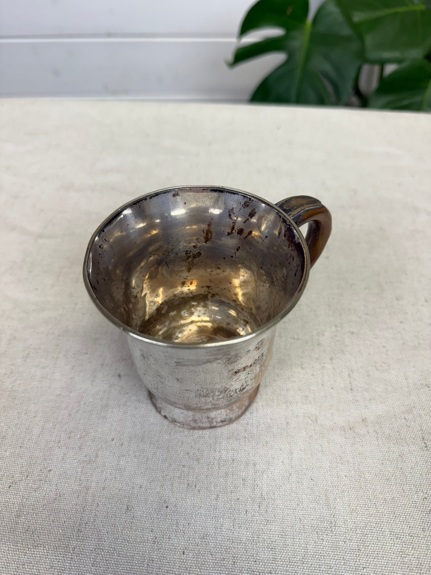 Antique Copper Half Pint Tankard Oldham Maker Late Askew Nottingham Collectible Tavern Decor