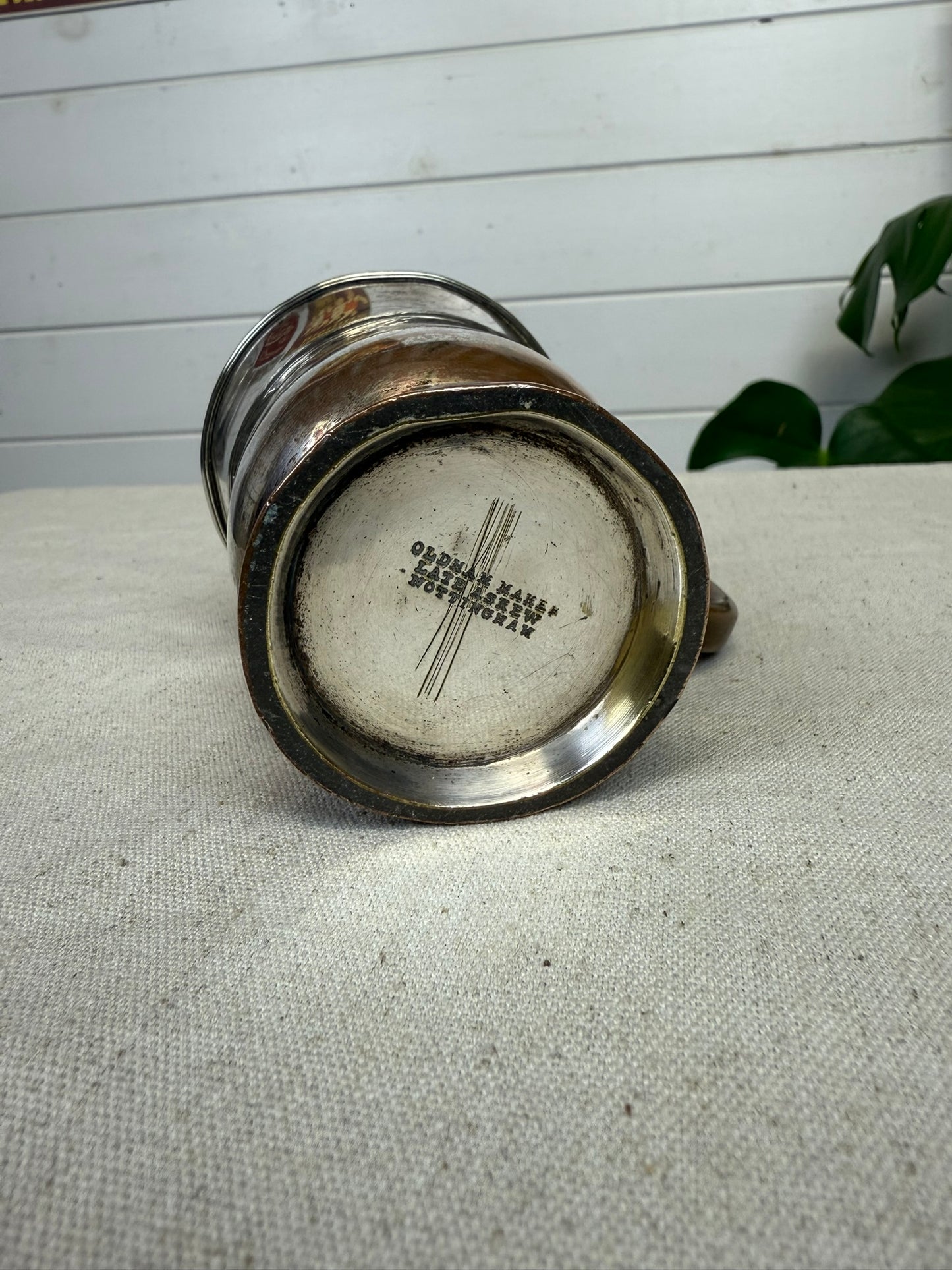 Antique Copper Half Pint Tankard Oldham Maker Late Askew Nottingham Collectible Tavern Decor