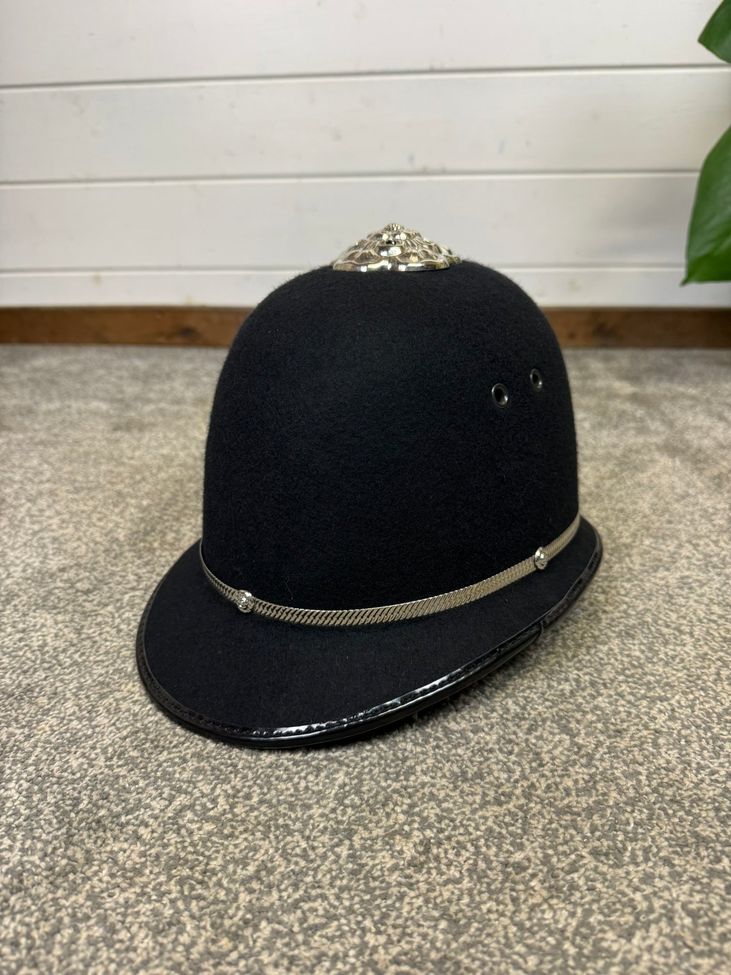 Ex British Police Rose Top Bobby Helmet 57cm Custodian Hat Collectors Display