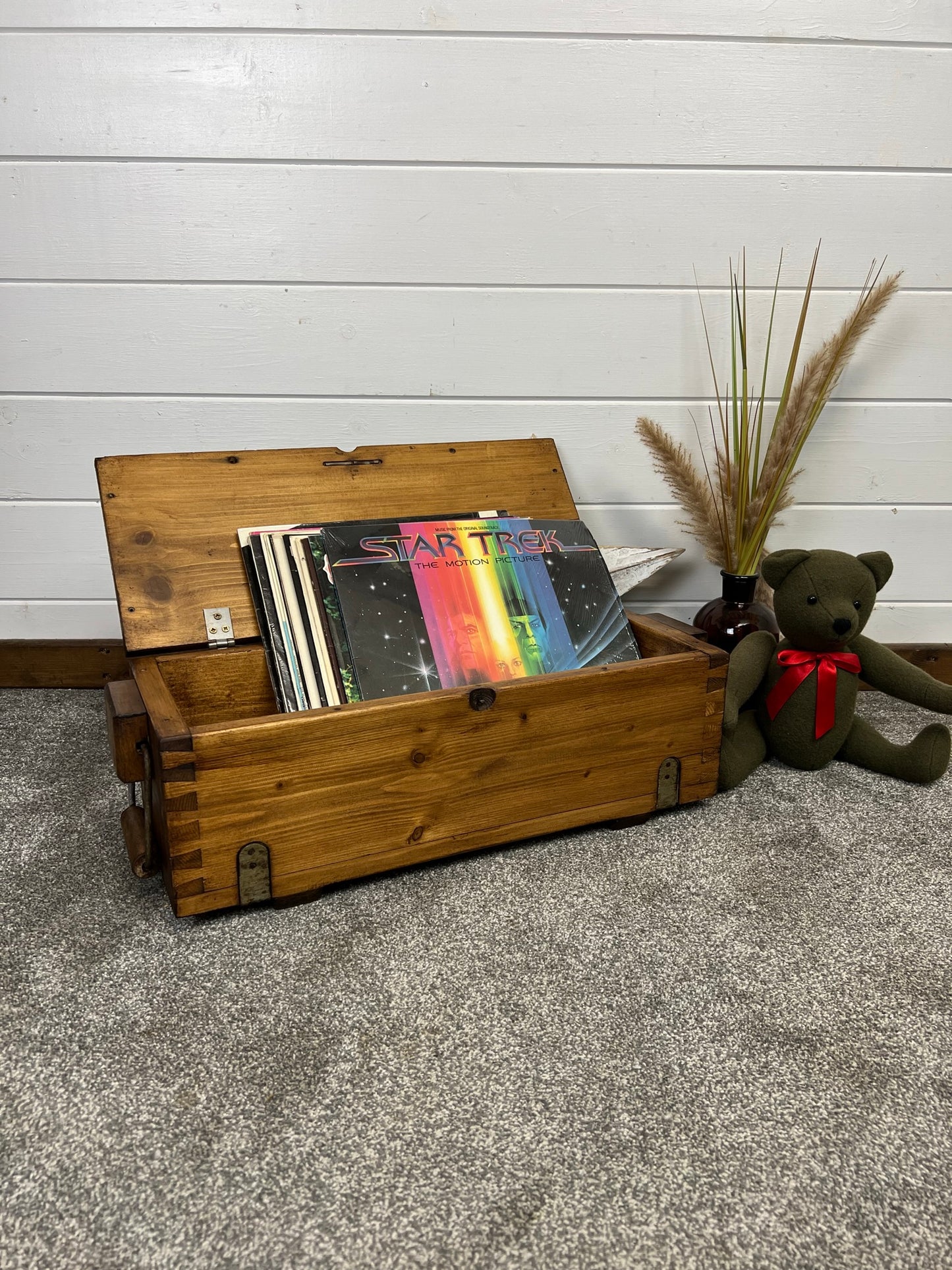 Vintage Reclaimed Wooden Box Army Rustic Industrial Chest Tool Box Storage Box Keepsake Memory