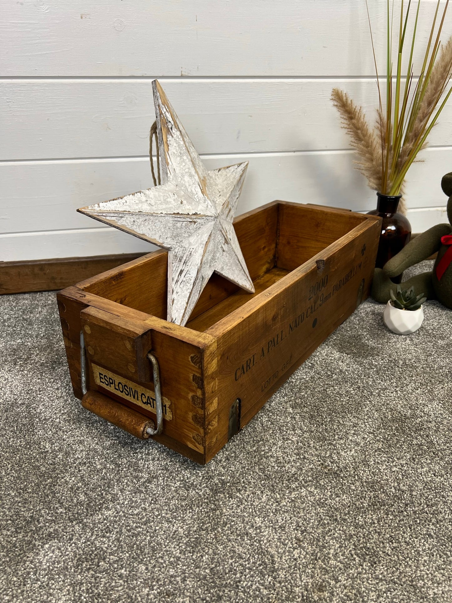 Wooden Reclaimed Industrial Crate Box Vintage Rustic Farmhouse Home Decor Storage Keepsake