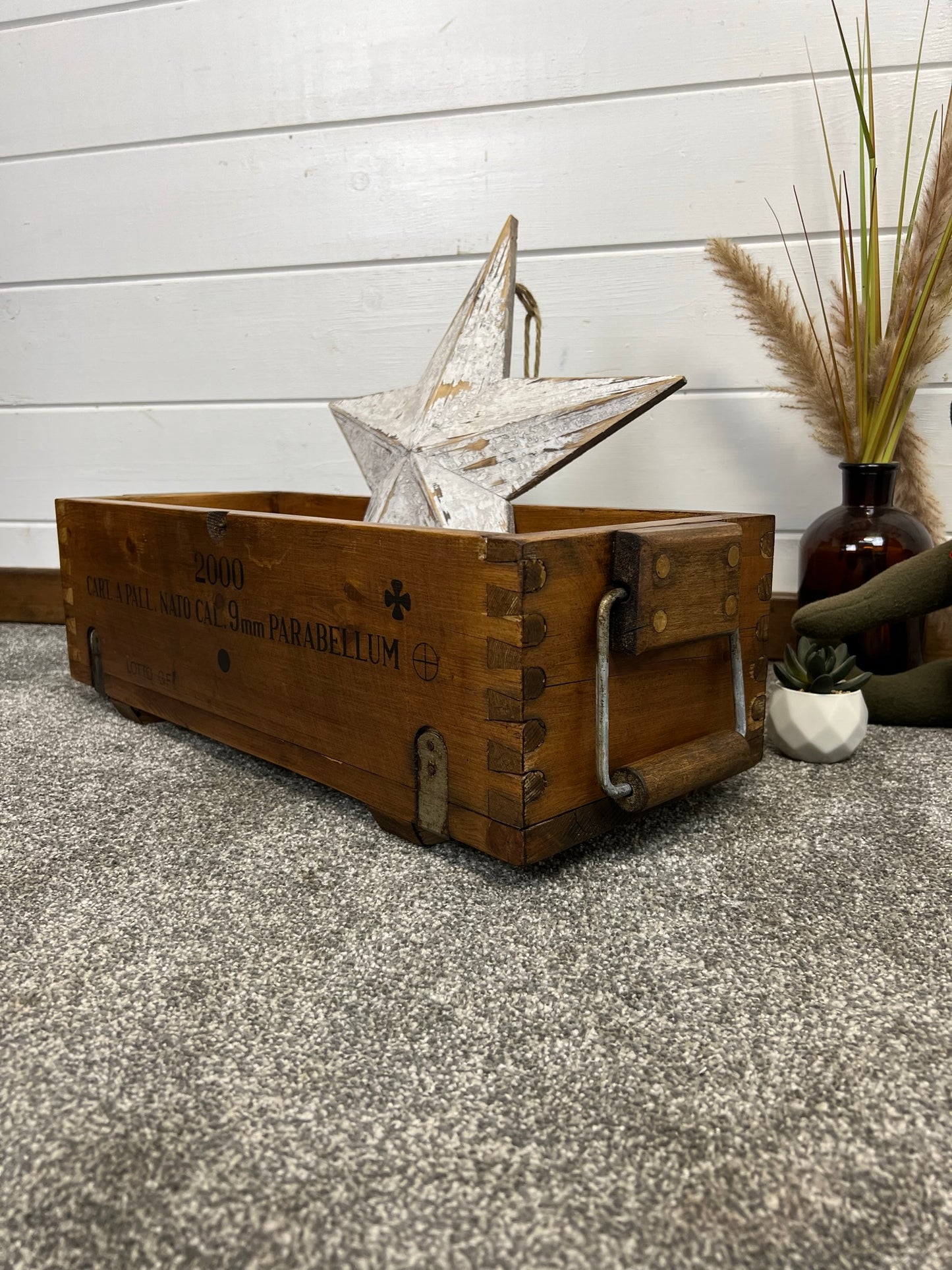 Wooden Reclaimed Industrial Crate Box Vintage Rustic Farmhouse Home Decor Storage Keepsake