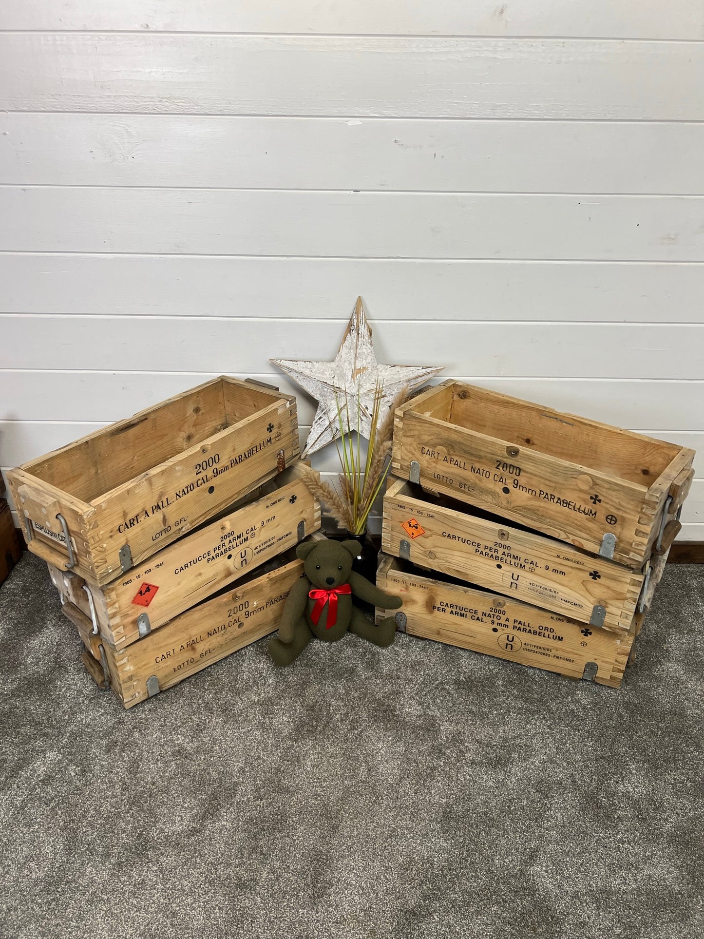 Rustic Industrial Wooden Home Decor Storage Box Small Vintage Ammo Chest Toolbox