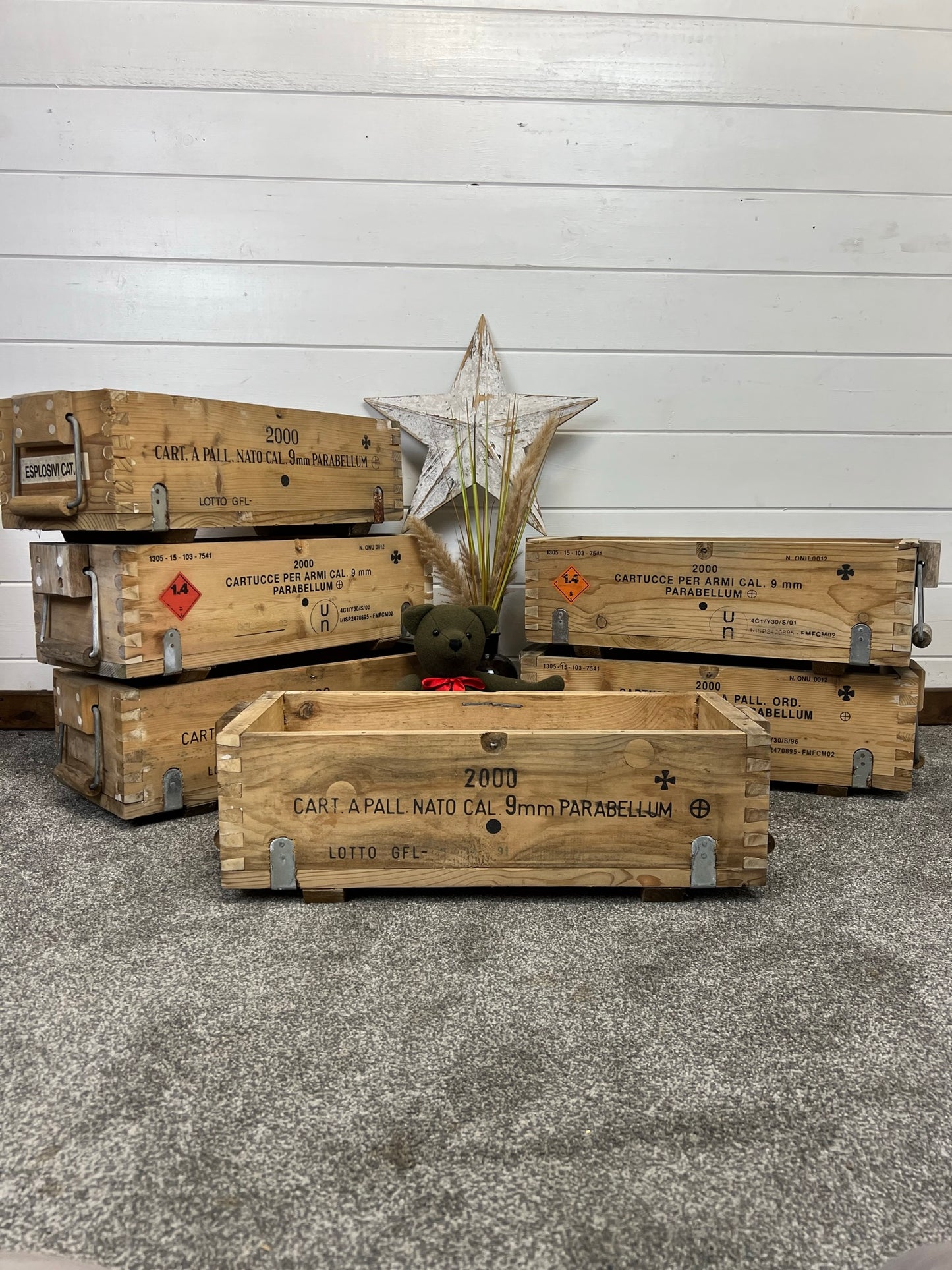 Rustic Industrial Wooden Home Decor Storage Box Small Vintage Ammo Chest Toolbox
