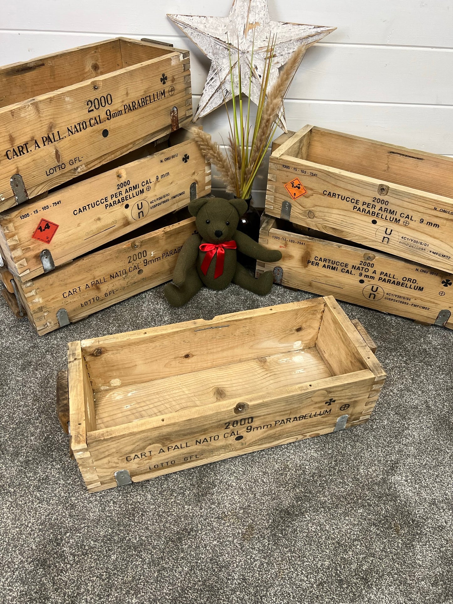 Rustic Industrial Wooden Home Decor Storage Box Small Vintage Ammo Chest Toolbox