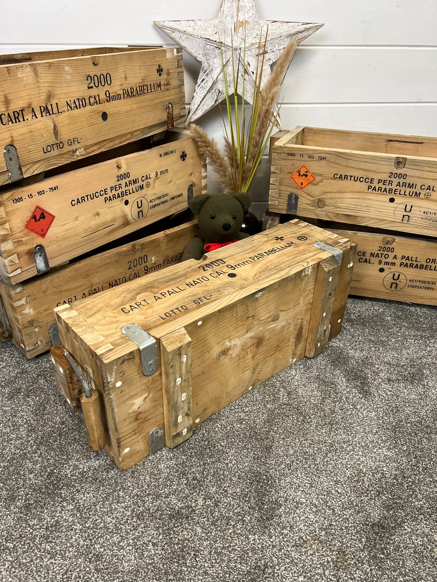 Rustic Industrial Wooden Home Decor Storage Box Small Vintage Ammo Chest Toolbox