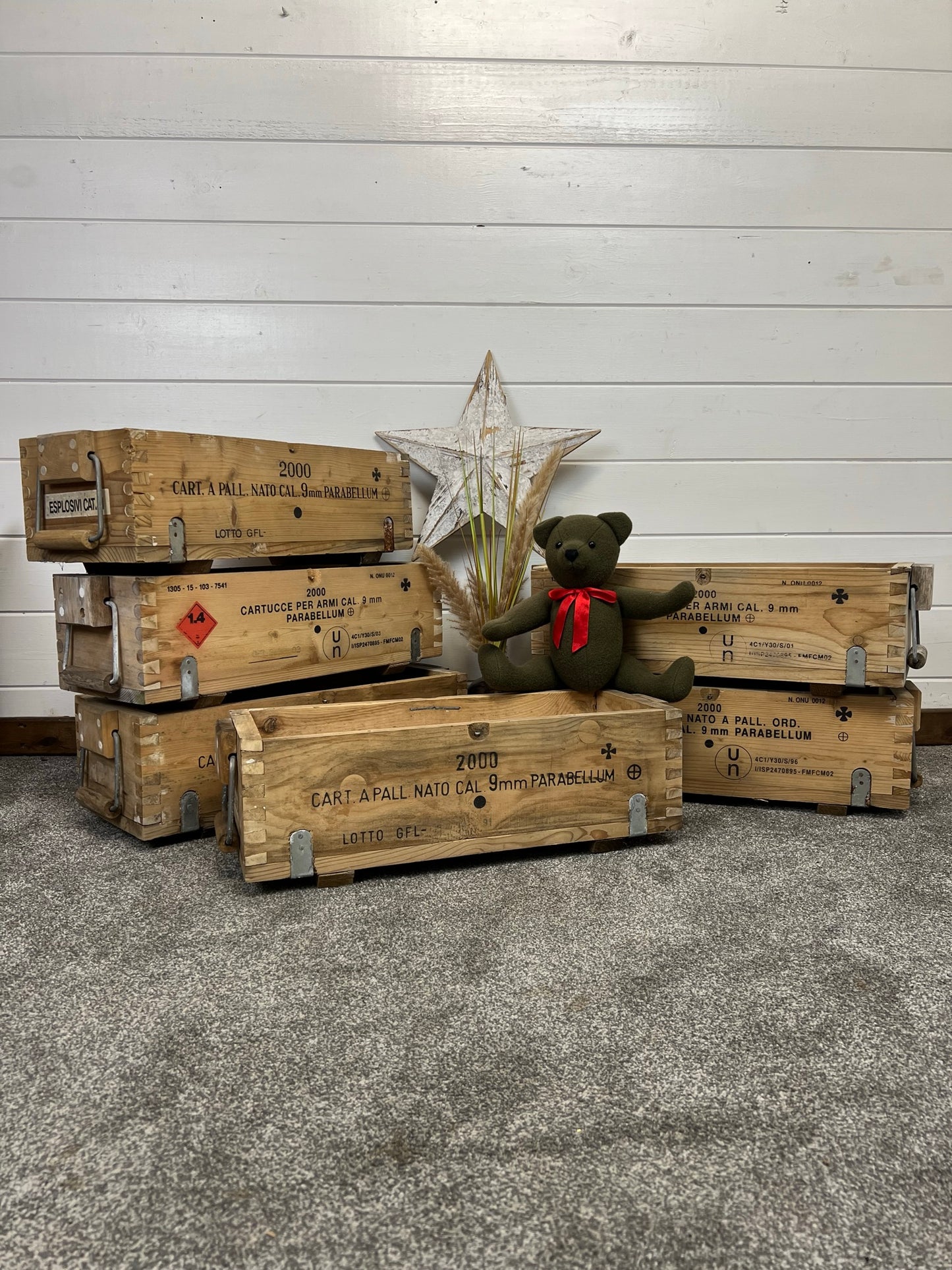 Rustic Industrial Wooden Home Decor Storage Box Small Vintage Ammo Chest Toolbox