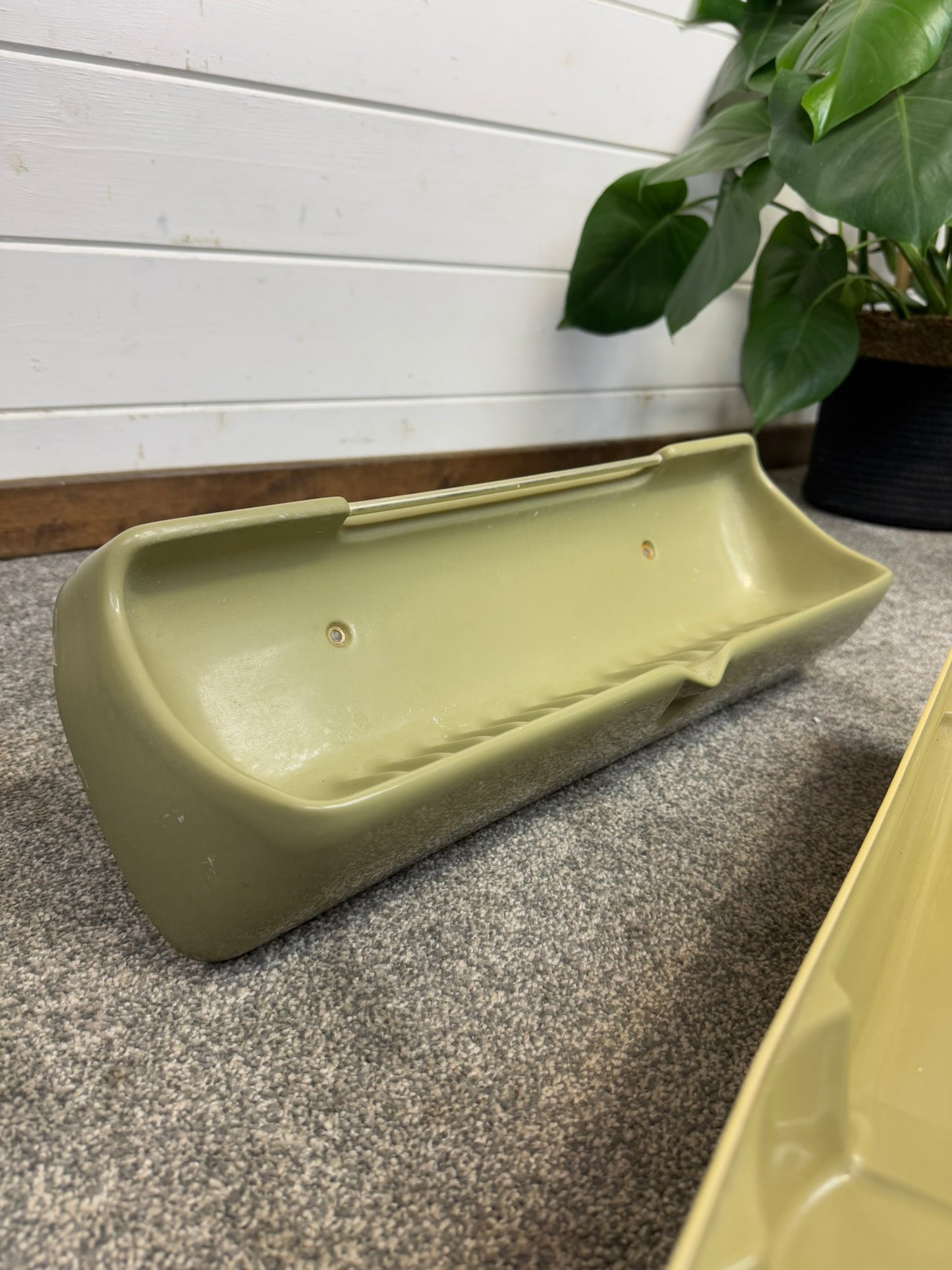 Vintage Avocado Bathroom Suite Set Retro 1970's Bath Rack Towel Rail Toilet Roll Holder