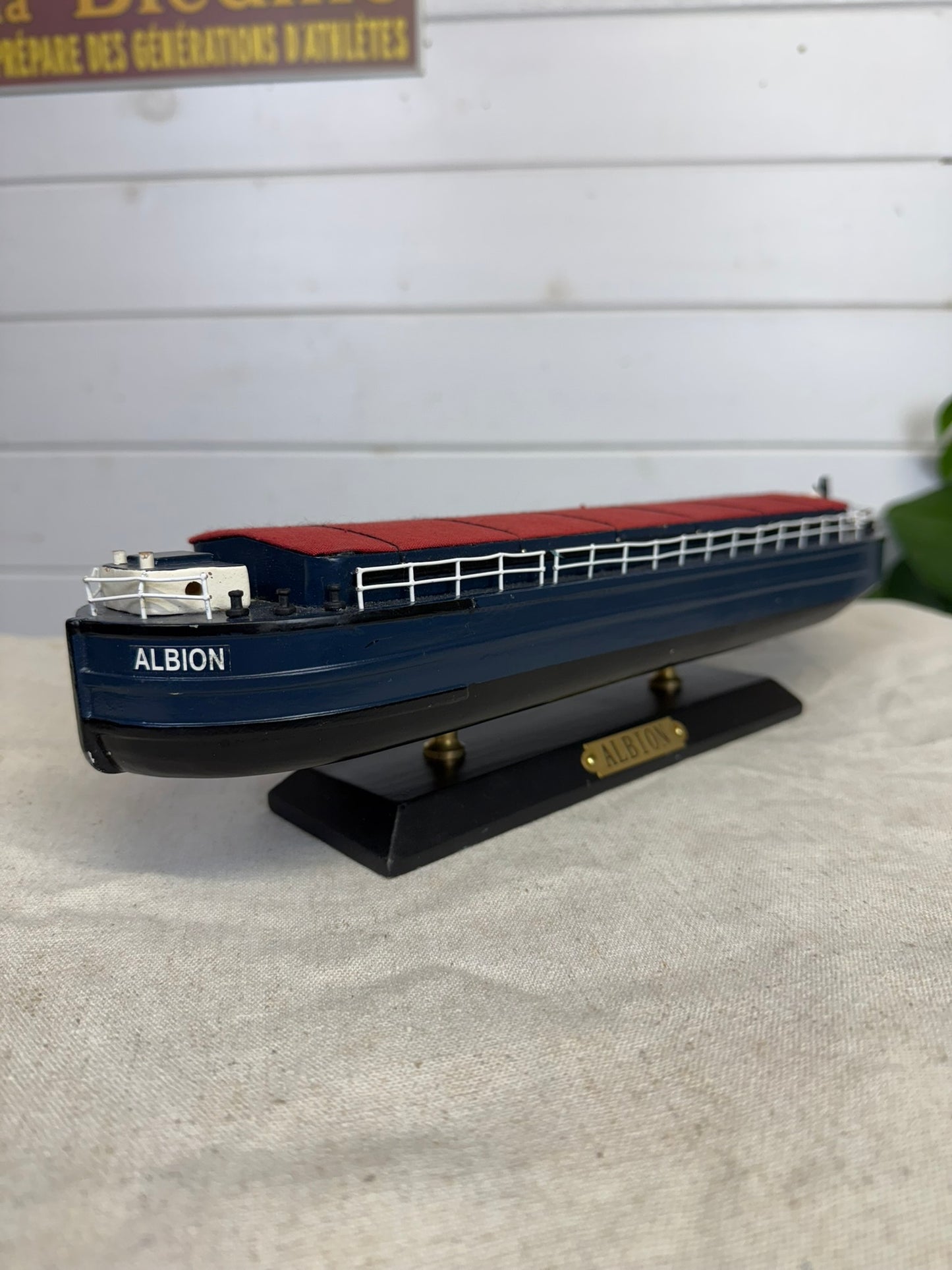 Vintage Albion Model Canal River Barge Wherry Display Model Boat Decor