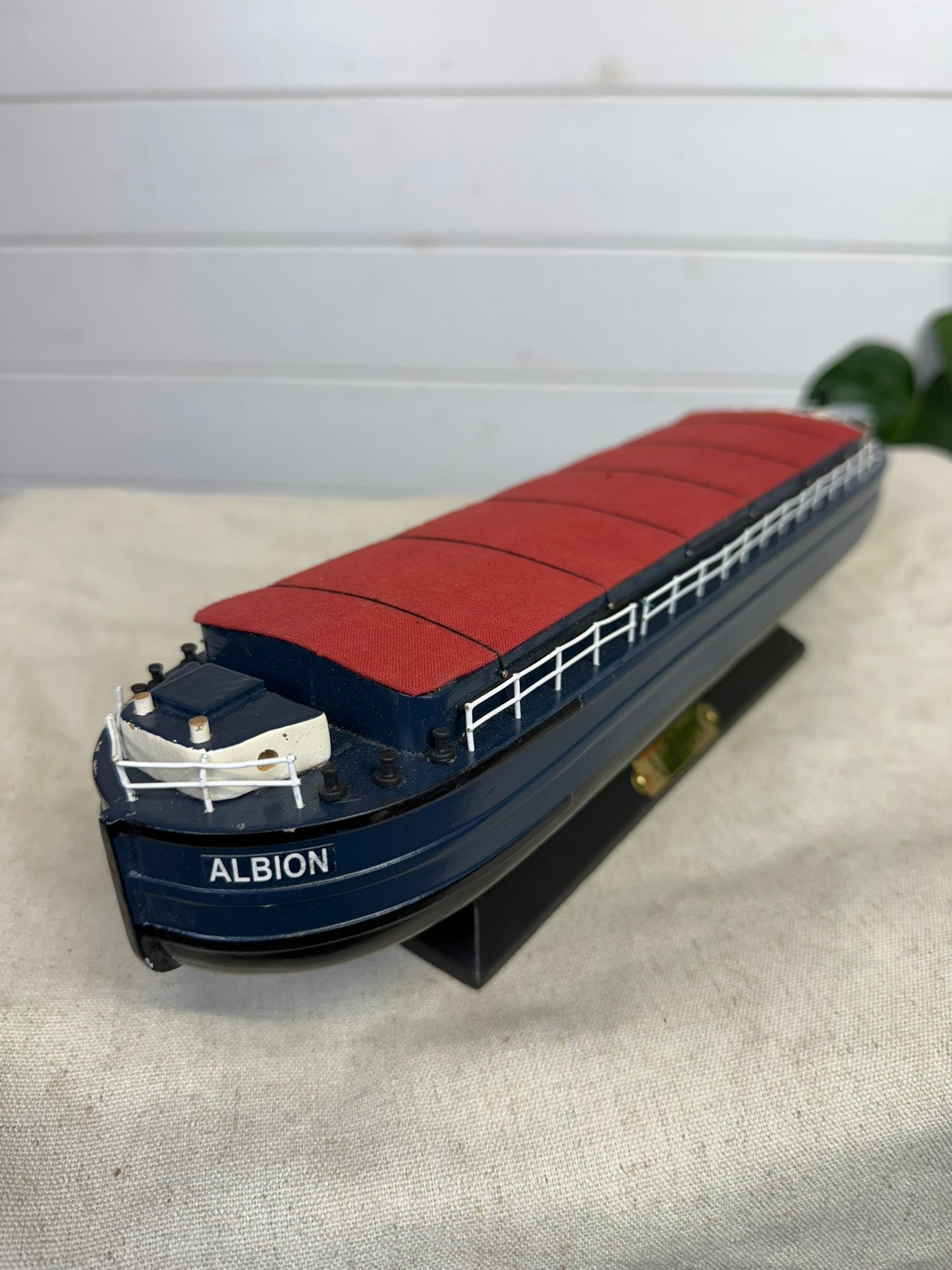Vintage Albion Model Canal River Barge Wherry Display Model Boat Decor