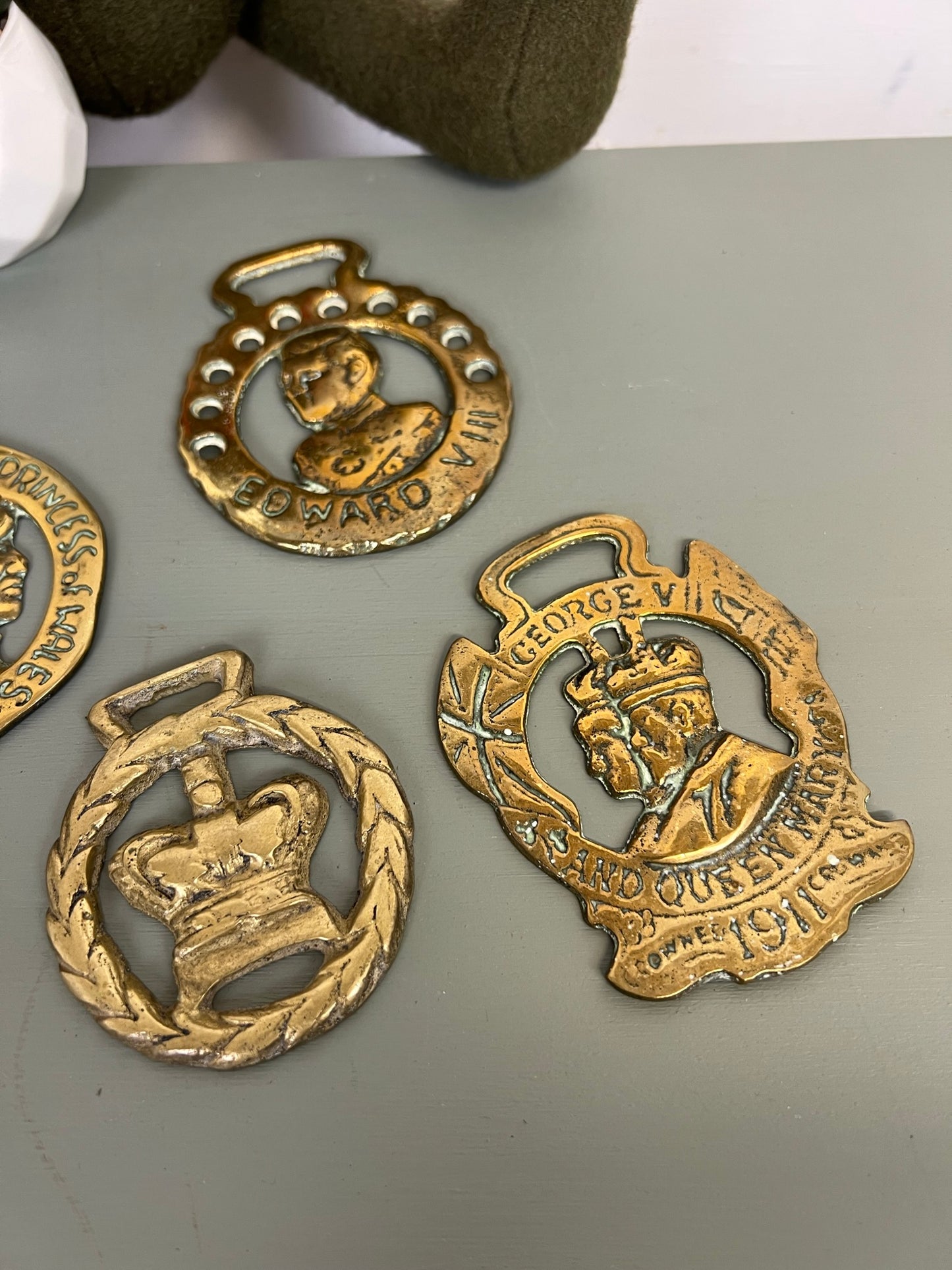 Vintage Horse Brass Job Lot Bundle x6 King Queen Princess Rustic Farmhouse Country Home Decor