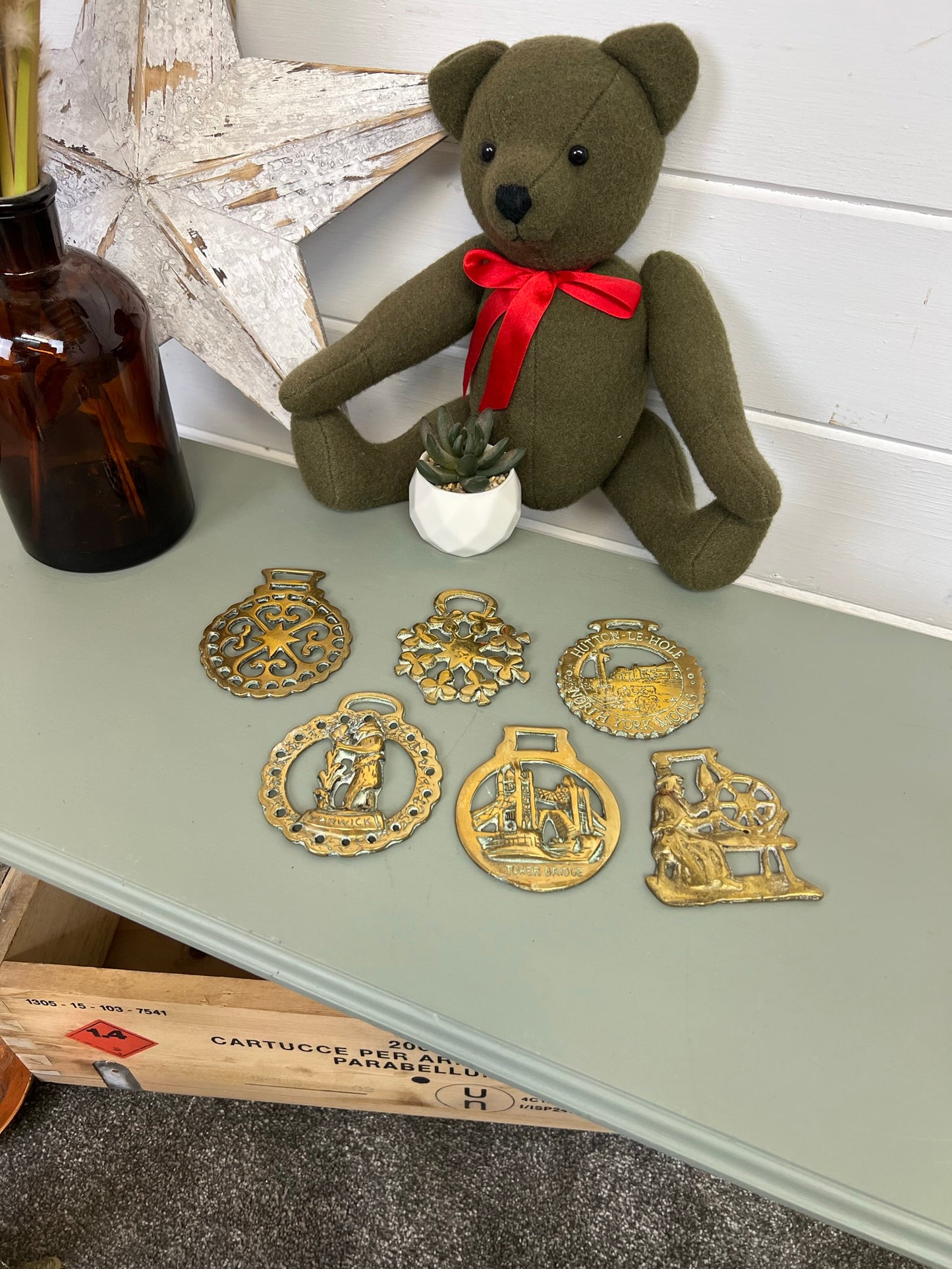Vintage Horse Brass Job Lot Bundle x6 Rustic Farmhouse Country Home Decor