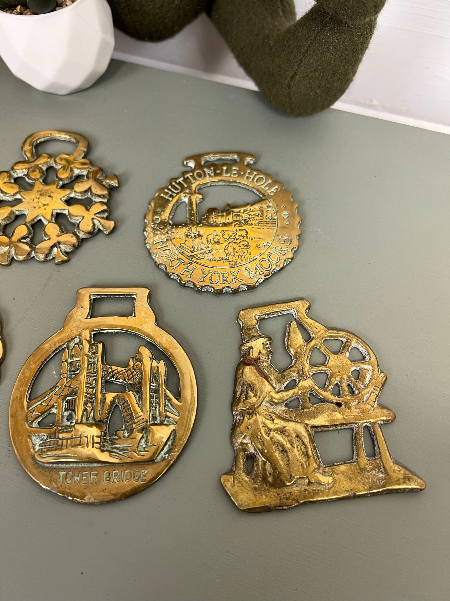 Vintage Horse Brass Job Lot Bundle x6 Rustic Farmhouse Country Home Decor