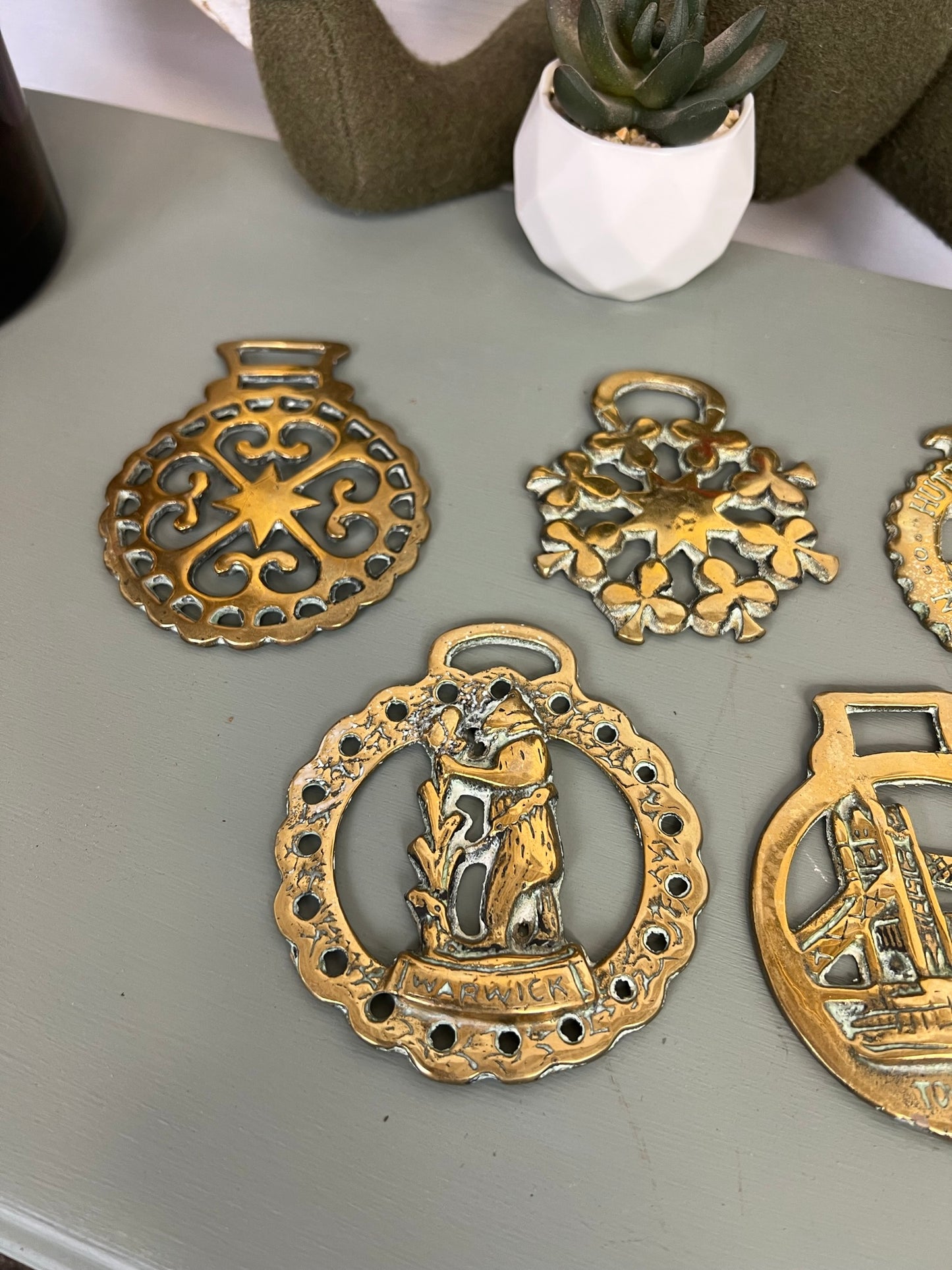 Vintage Horse Brass Job Lot Bundle x6 Rustic Farmhouse Country Home Decor