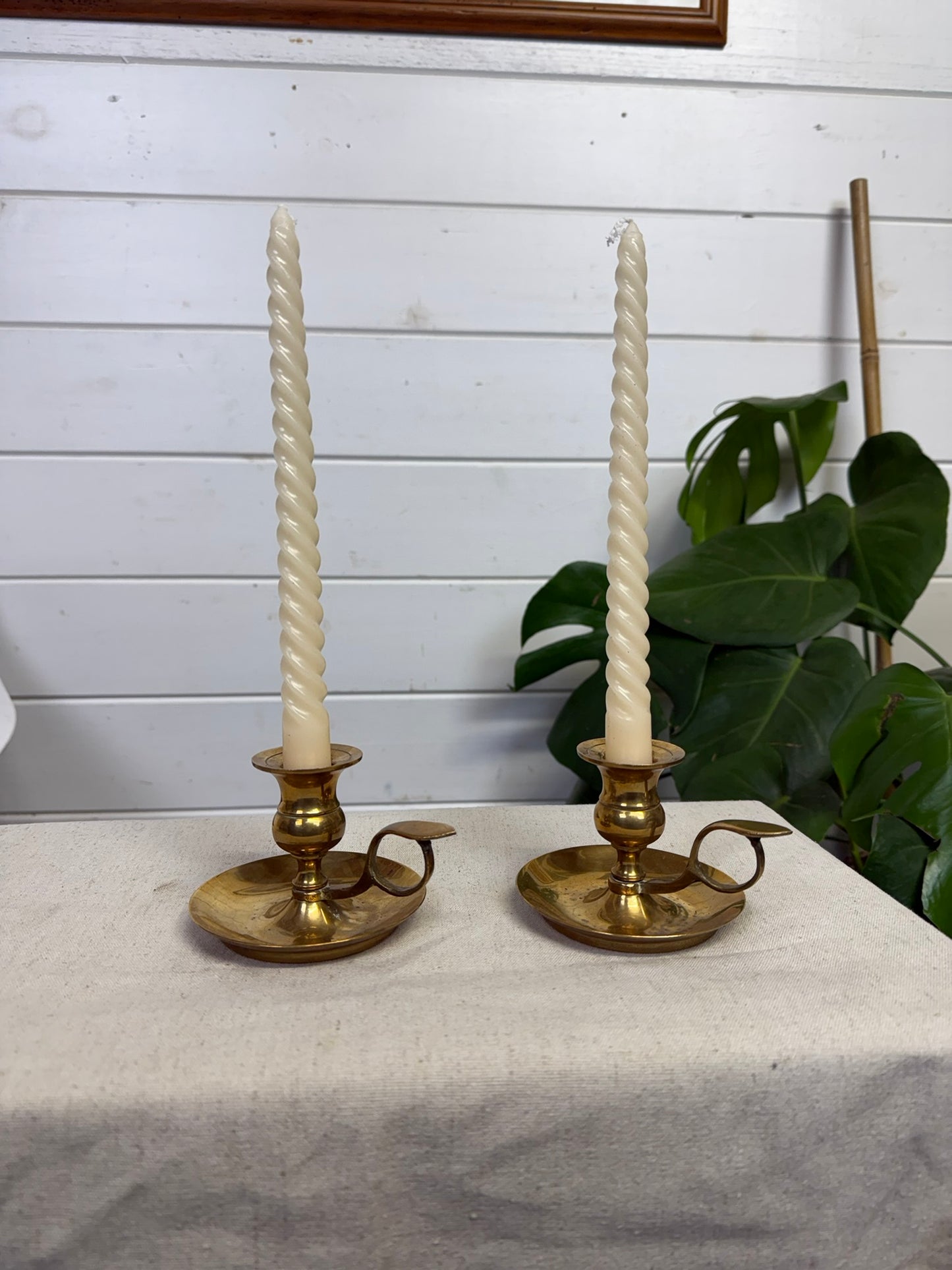 Vintage Brass Candlestick Candle Holder PAIR Boho Art Deco Vintage Home Decor
