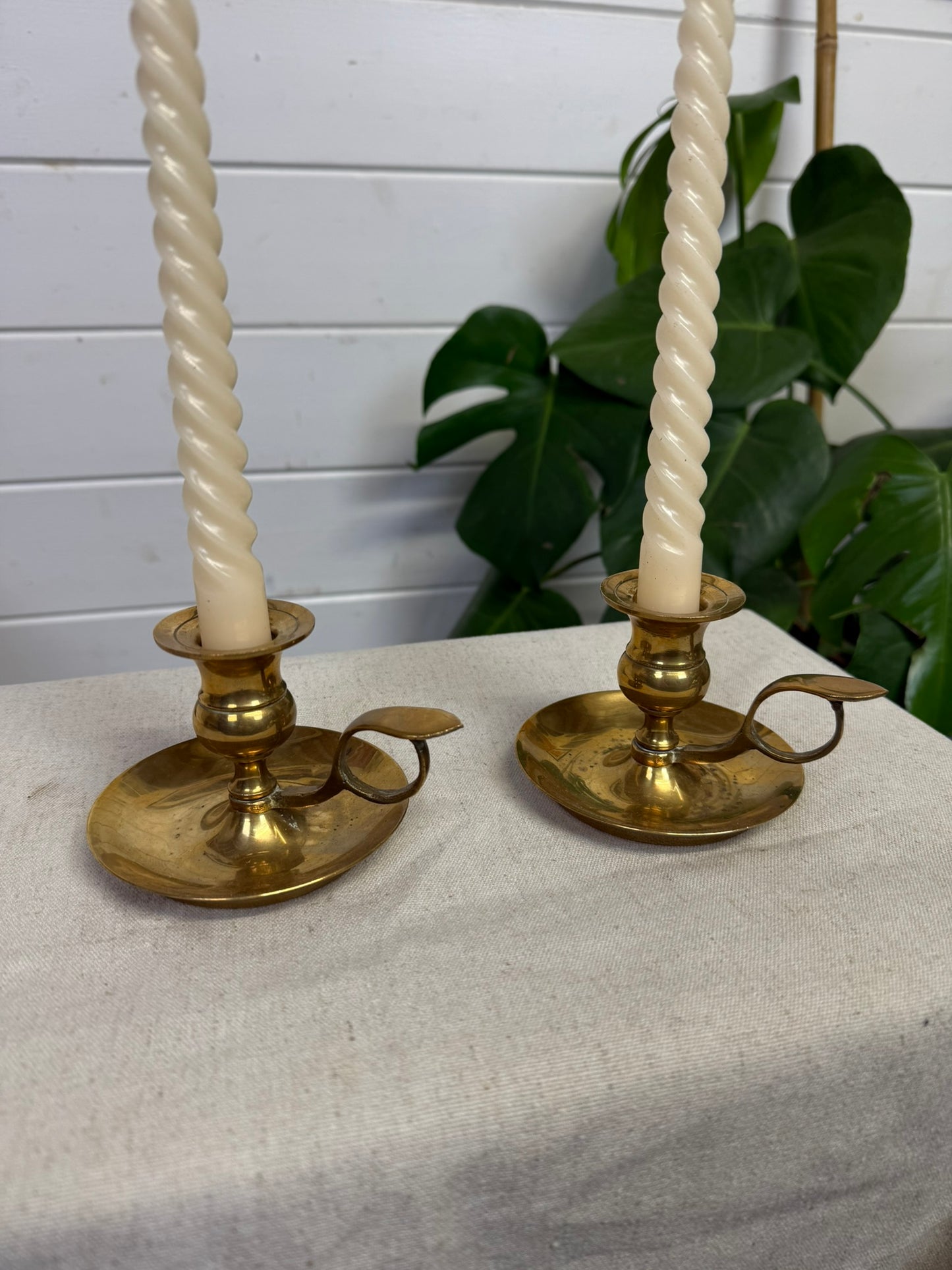 Vintage Brass Candlestick Candle Holder PAIR Boho Art Deco Vintage Home Decor