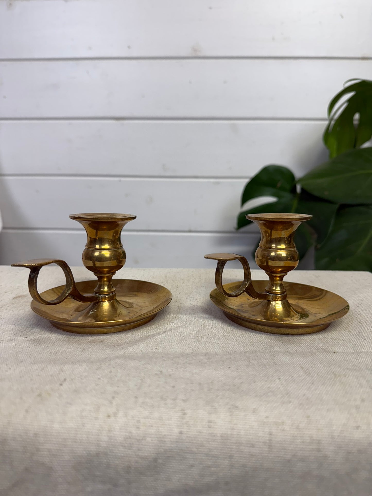 Vintage Brass Candlestick Candle Holder PAIR Boho Art Deco Vintage Home Decor