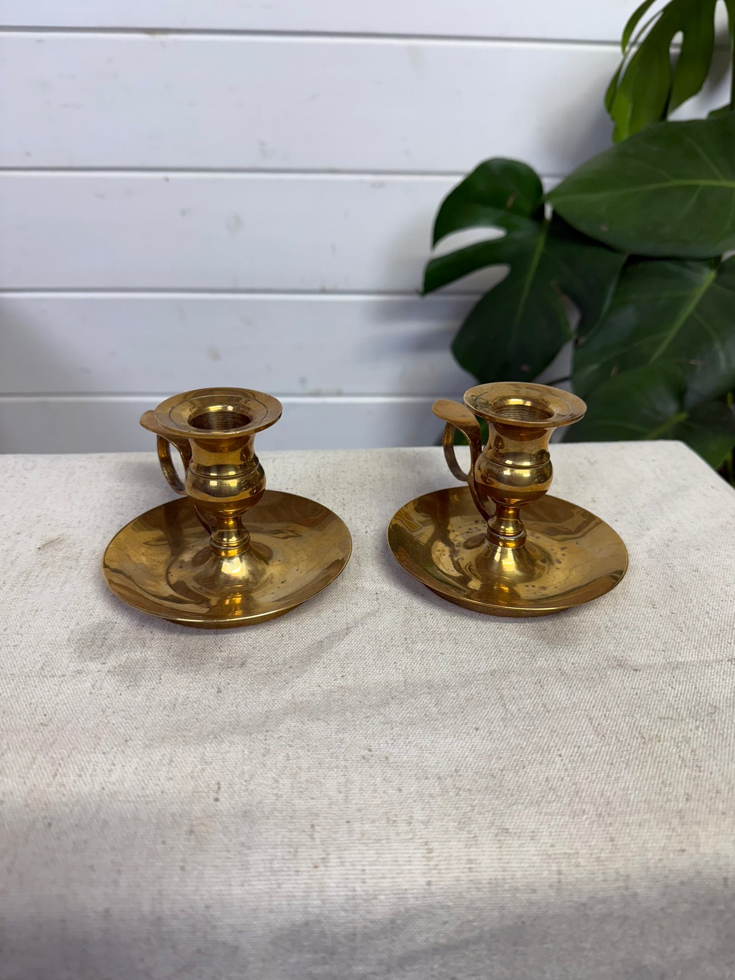 Vintage Brass Candlestick Candle Holder PAIR Boho Art Deco Vintage Home Decor