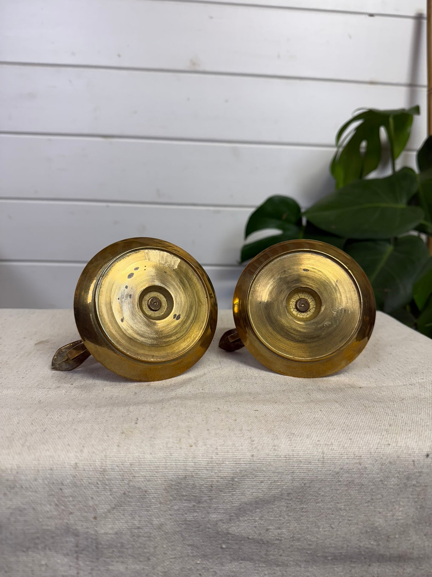 Vintage Brass Candlestick Candle Holder PAIR Boho Art Deco Vintage Home Decor