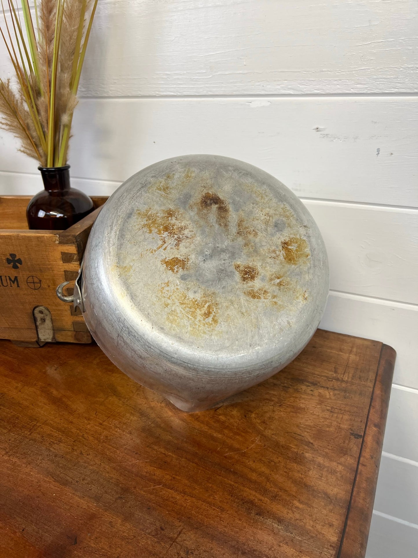 Vintage Aluminium Jam Pan Bowl Large Industrial Cook Pot Country Home Decor