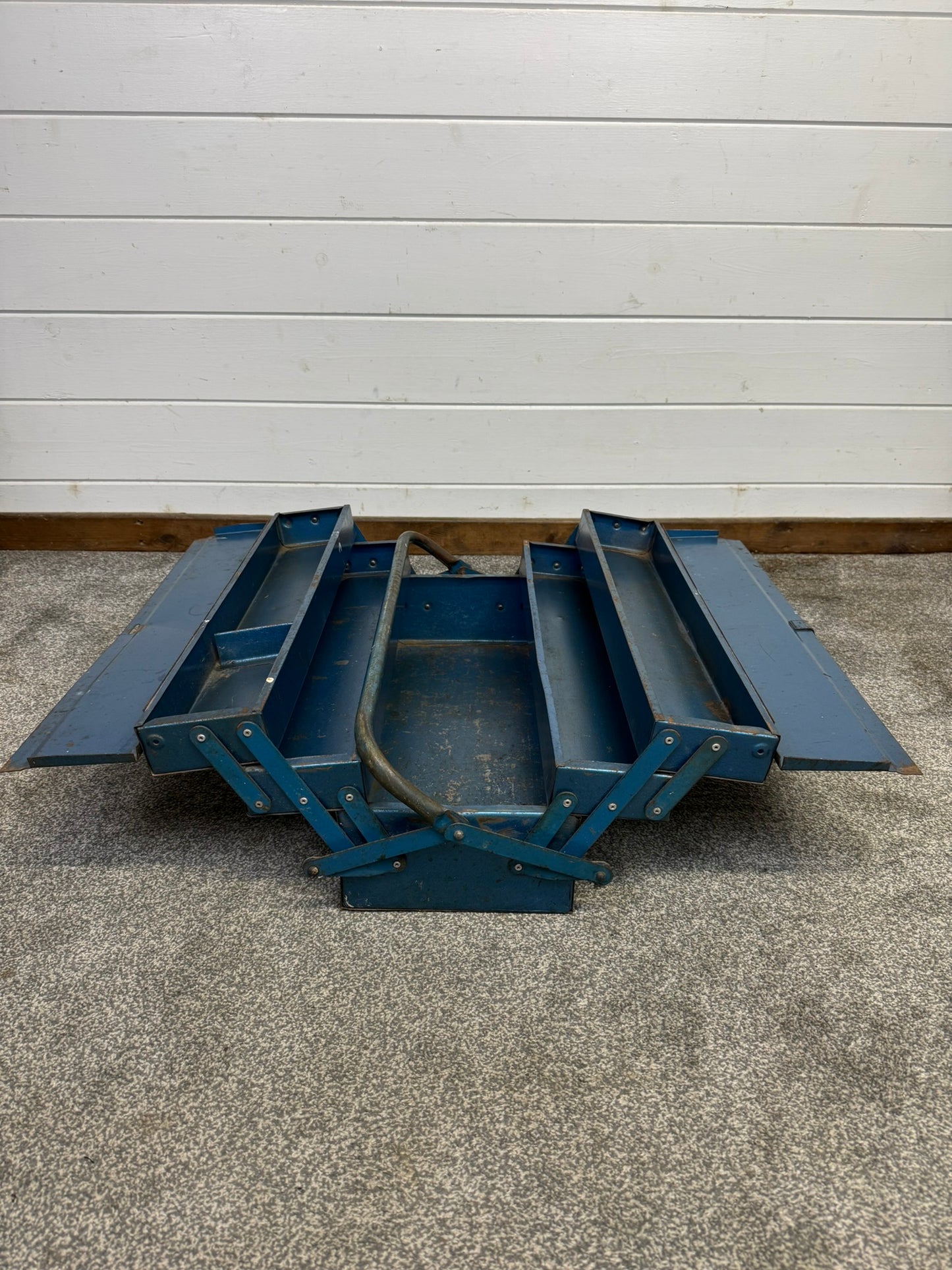 Vintage Metal Toolbox Engineers Cantilever Tool Box Rustic Patina Tool Chest