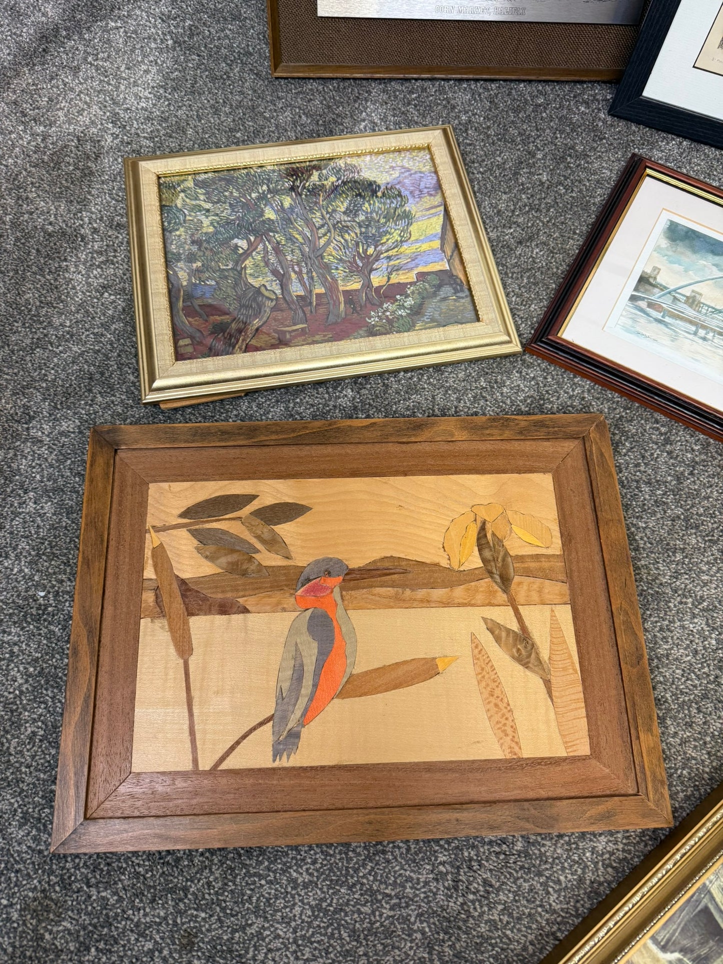 9x Framed Vintage Building Landscape Prints Sketches Wall Art Job Lot