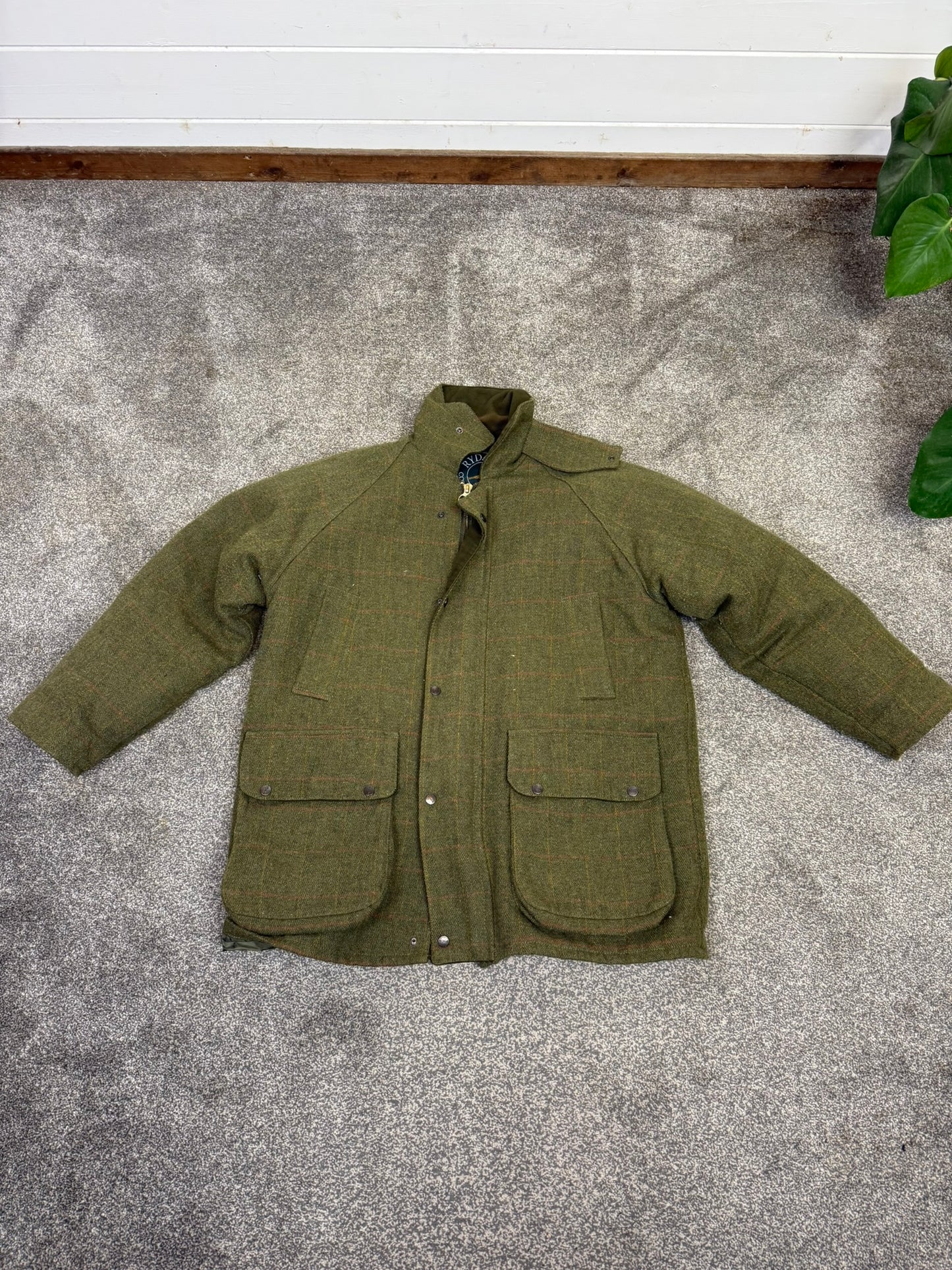 Men's Rydale Tweed Quilted Jacket Large Wool Mix Shooting Fishing Country Wear