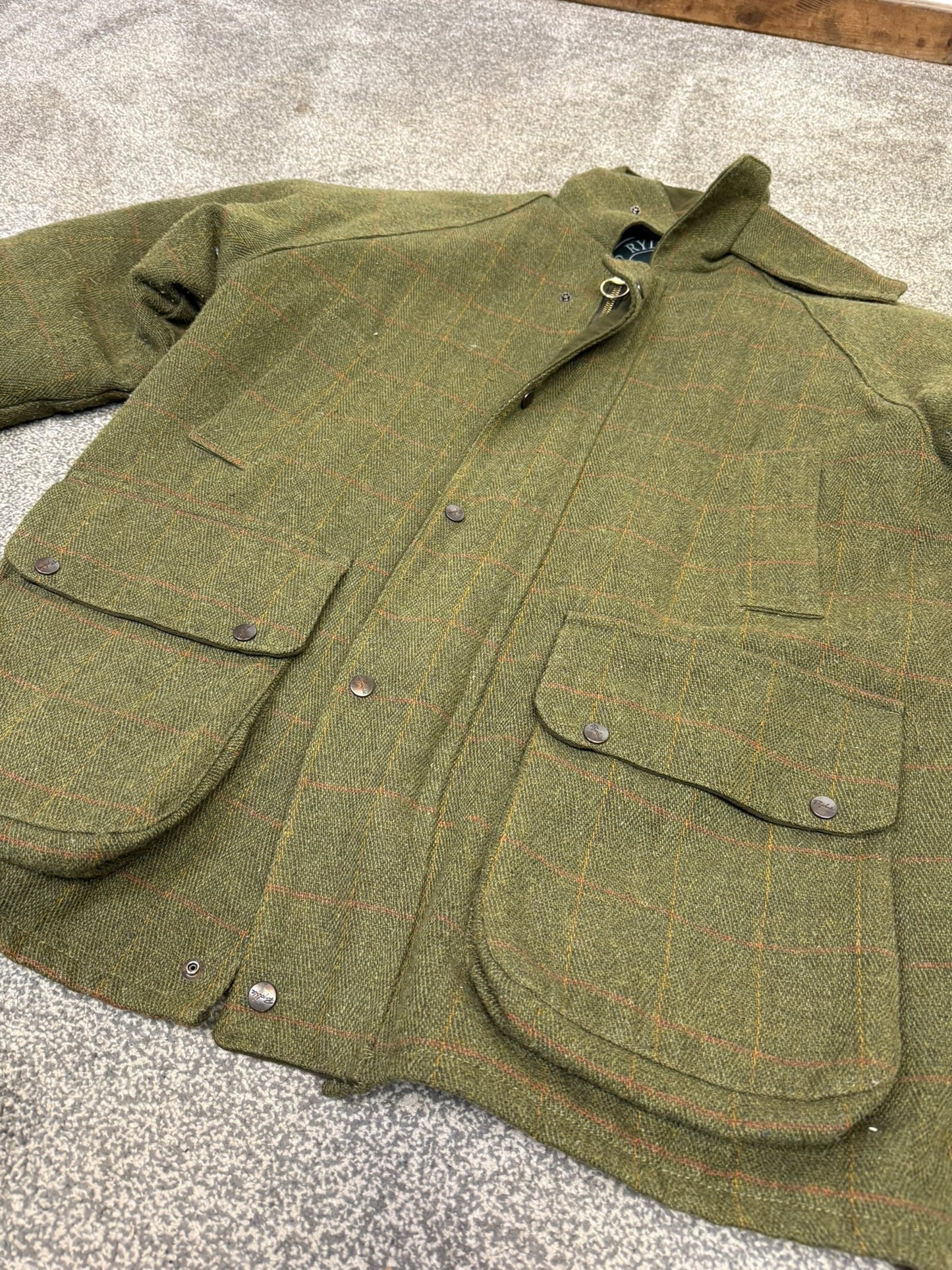 Men's Rydale Tweed Quilted Jacket Large Wool Mix Shooting Fishing Country Wear