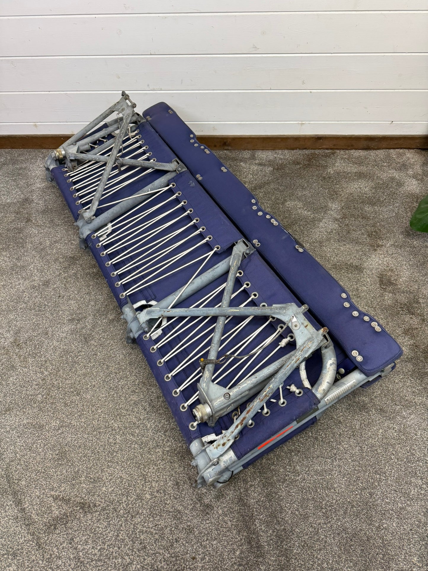 Ex Army Lynx Helicopter Bench Seat Double Sided Folding Aviation Aircraft Seat Unique Quirky Man Cave