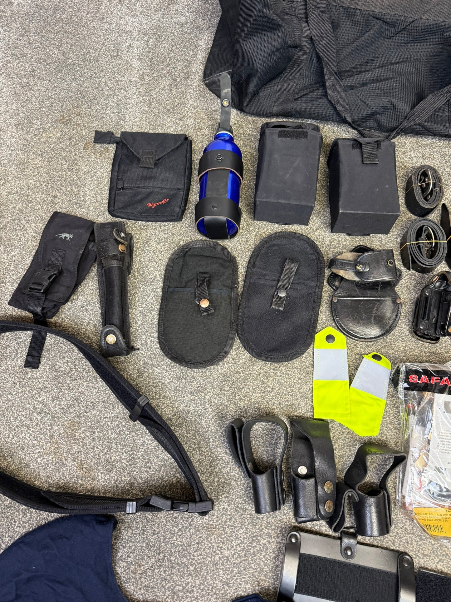 Ex Police Accessory Job Lot & Holdall Belt Pouch Holster Fastrap Uniform Film Prop Lot