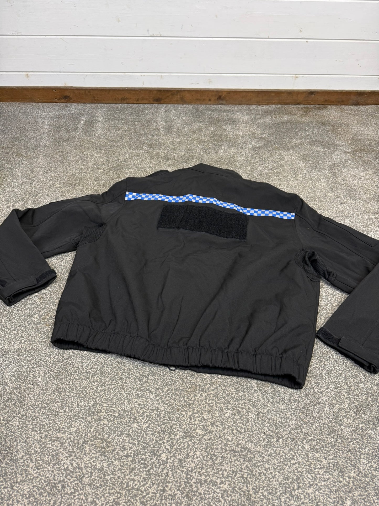 Black Softshell Jacket Fleece Medium - Ex Police Reflective Security Hiking Riding