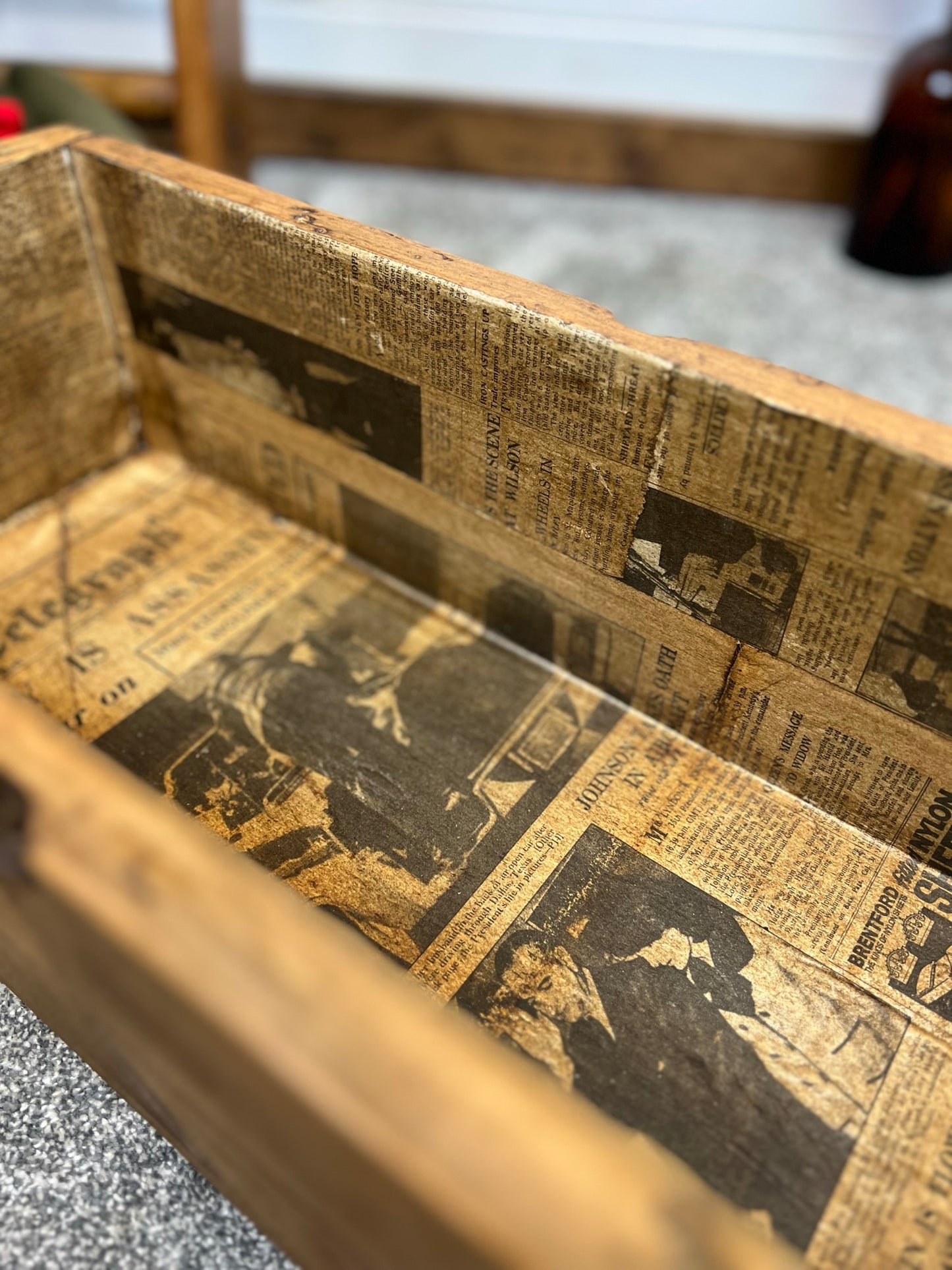 Vintage Small Wooden Storage Crate Chest Reclaimed Box Boho Black Industrial Rustic Decor