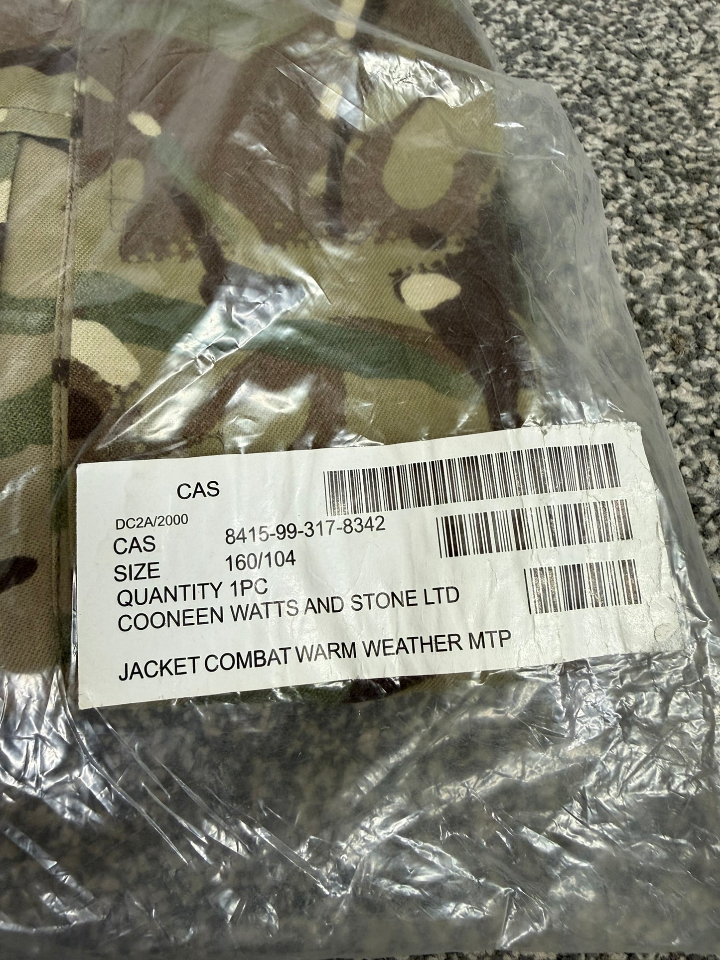British Army Military MTP Combat Jacket 41" Chest Fishing Hiking Camping Outdoors