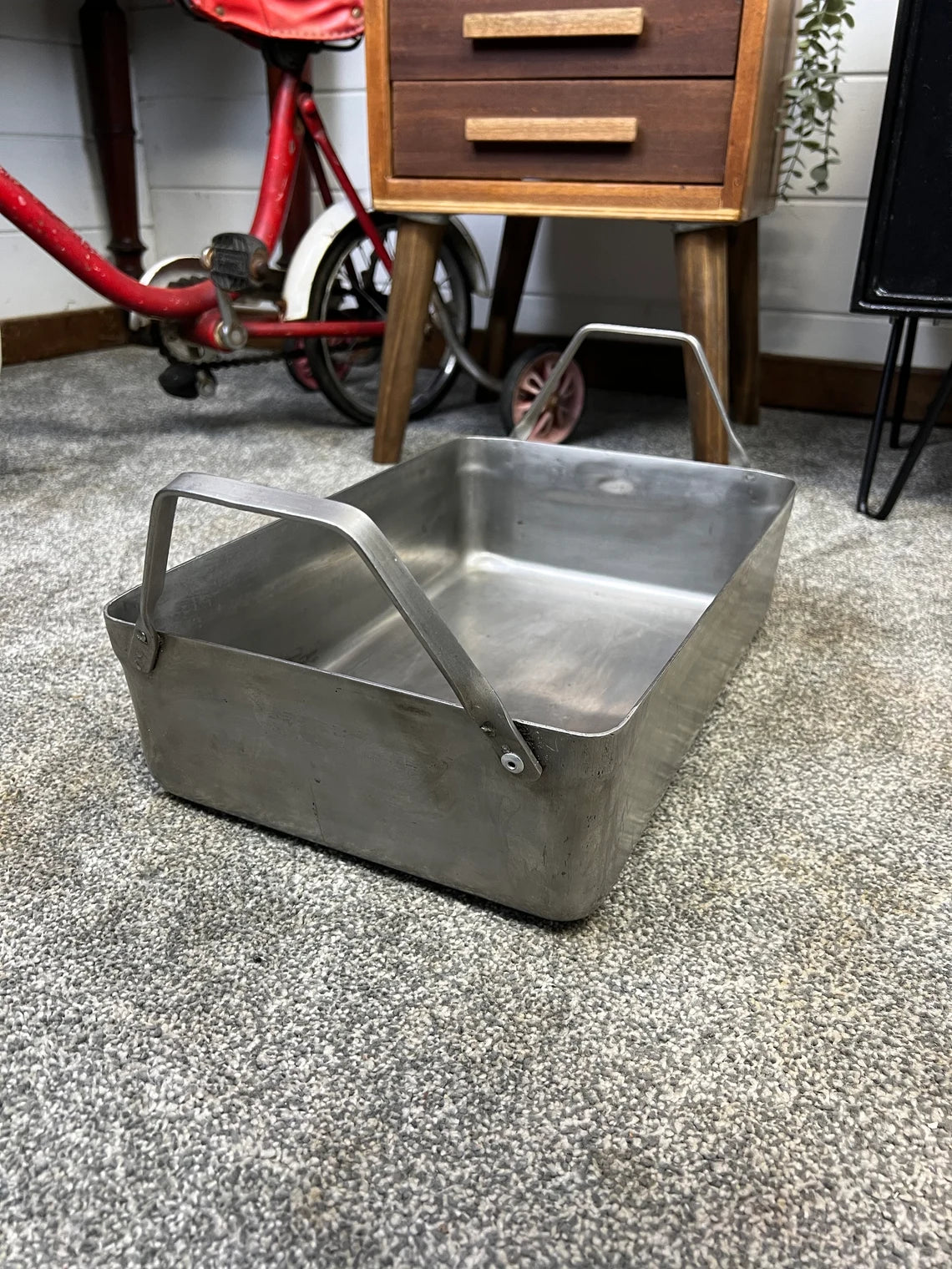 British Army WW2 1940 Vintage Military Stainless Steel Cooking Pot Tin Tray