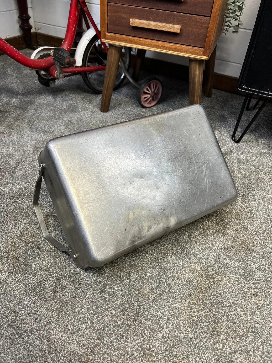 British Army WW2 1940 Vintage Military Stainless Steel Cooking Pot Tin Tray