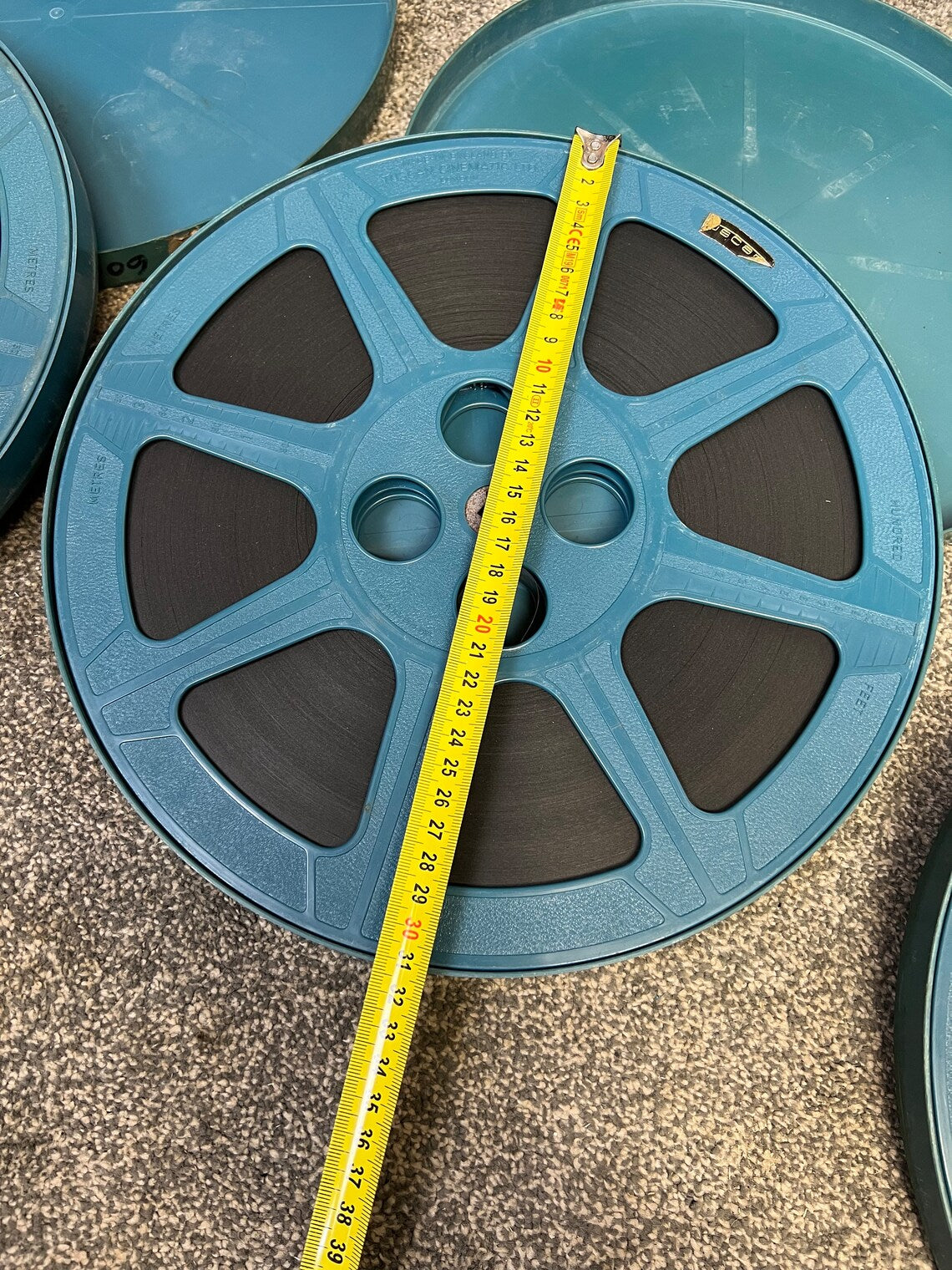 3x Vintage Cinema Movie Film Reel In Cases Tuscan Cinematic Ltd Retro Decor