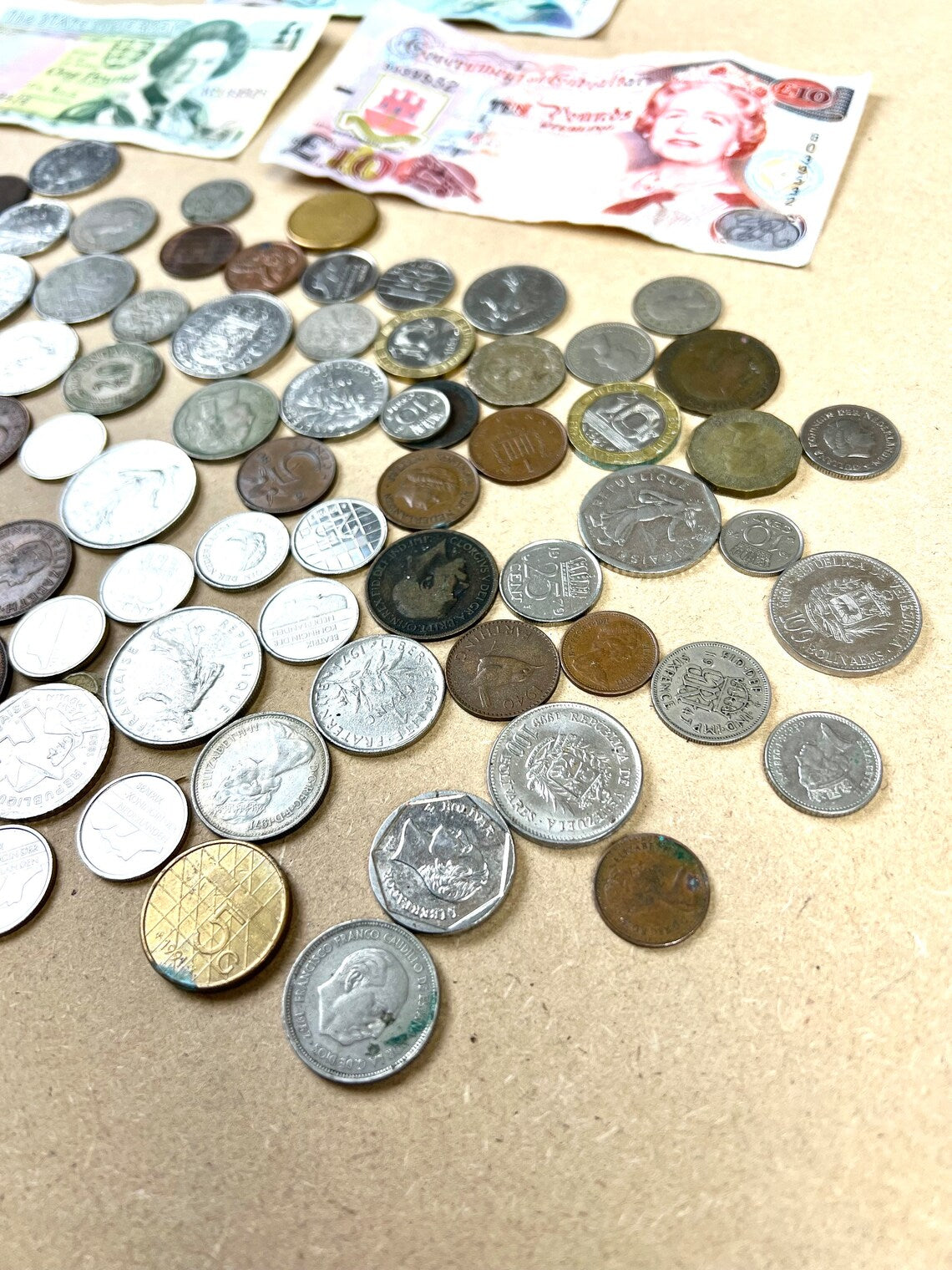 Vintage Coin & Note Job Lot 100+ Foreign World Coins Quirky Collectibles