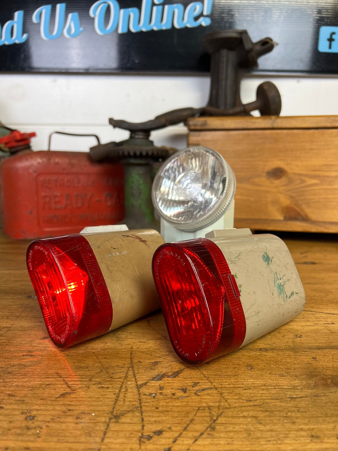 Vintage Ever Ready Bicycle Lights Front & Rear Job Lot Classic 80's Retro Bike Light