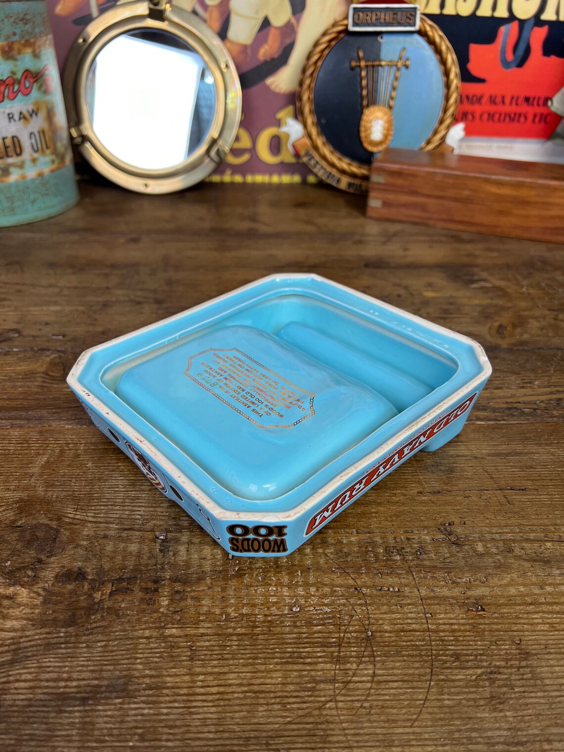 Vintage Old Navy Rum Ashtray HMS Nelson Limited Edition Woods 100 Pub Bar Collectable Breweriana