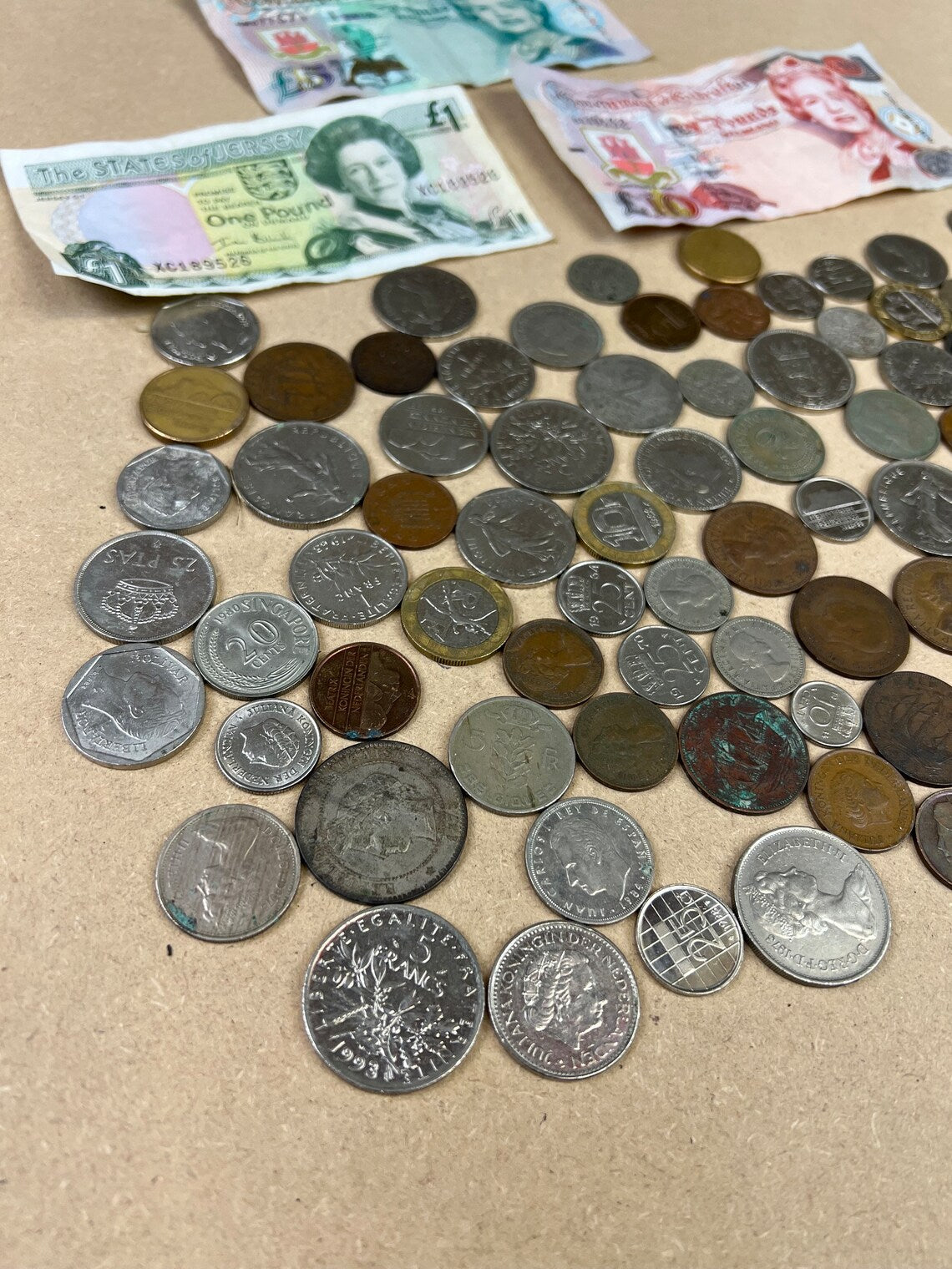 Vintage Coin & Note Job Lot 100+ Foreign World Coins Quirky Collectibles