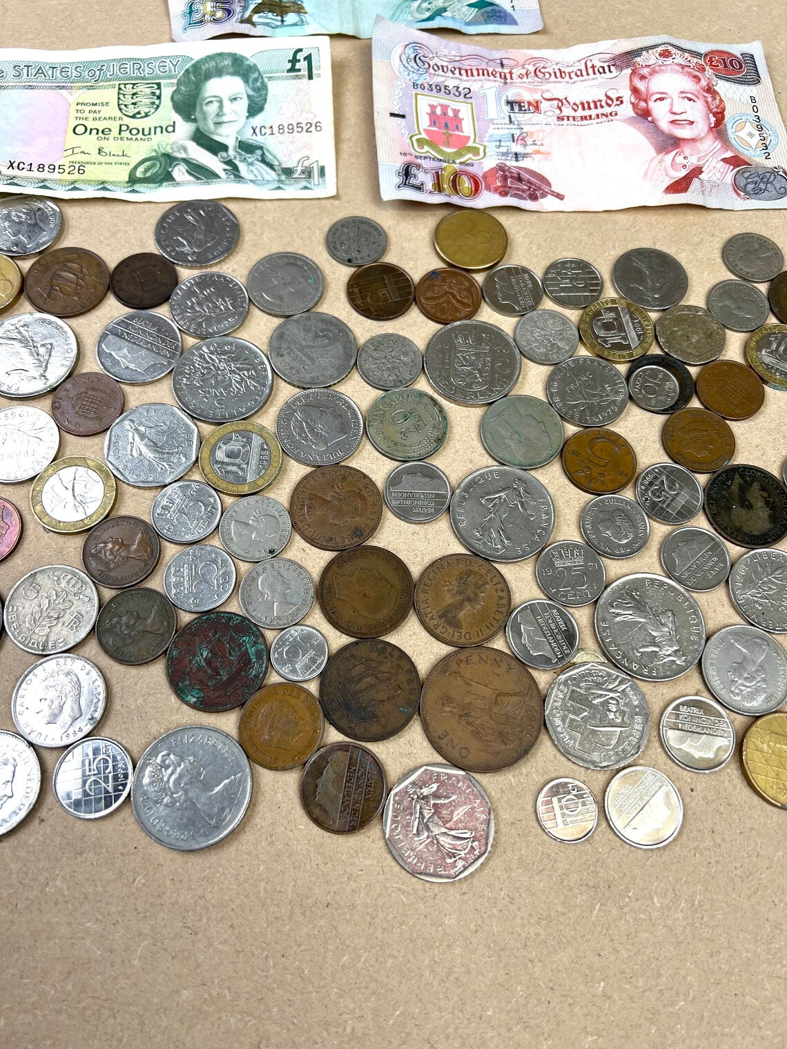 Vintage Coin & Note Job Lot 100+ Foreign World Coins Quirky Collectibles